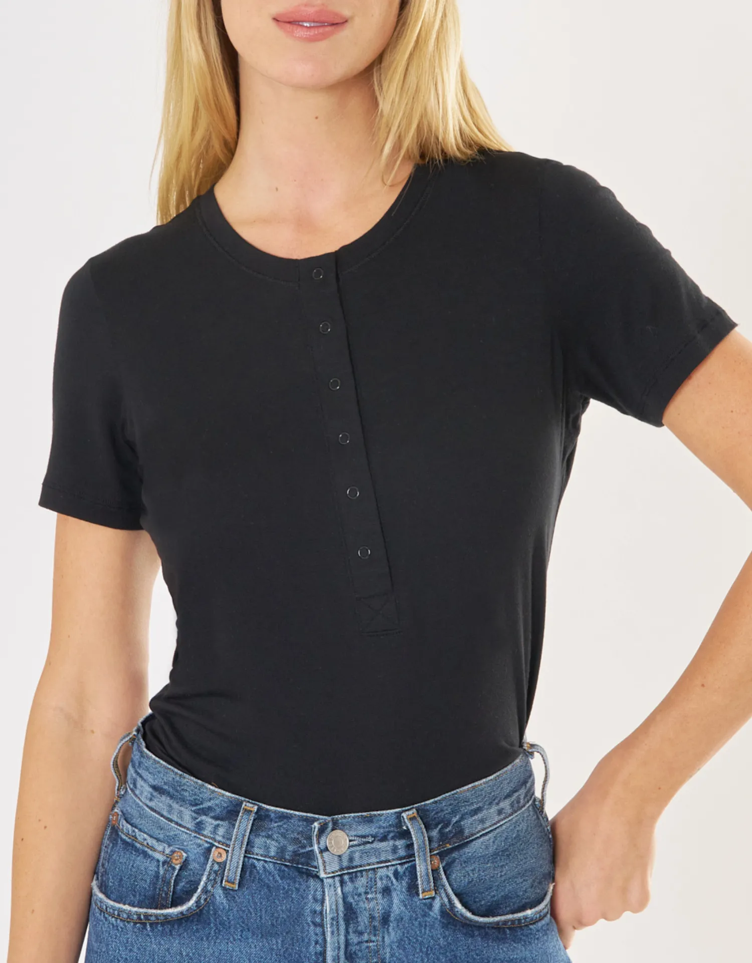 Monte Carlo Henley - Black sold by The Wheat Collection product image thumbnail 3