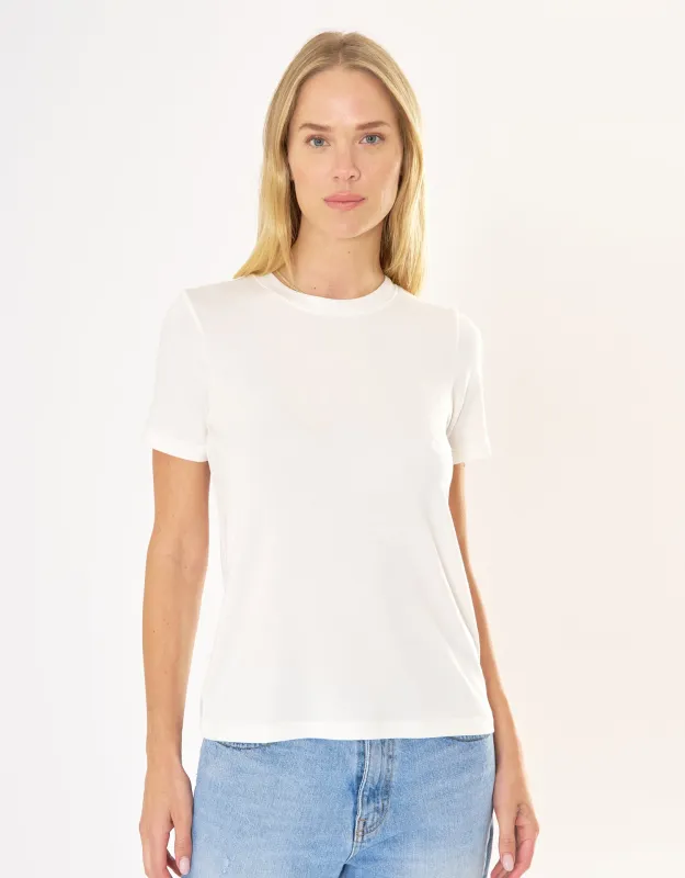 St. Tropez Crew Neck Tee - White sold by The Wheat Collection