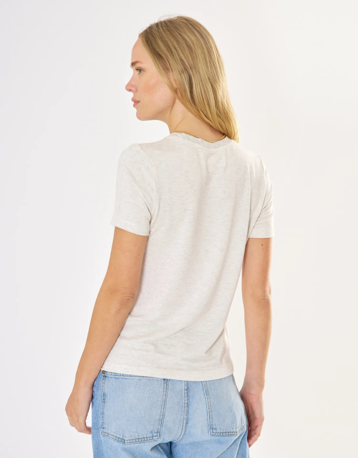 St. Tropez Crew Neck Tee - Heather Ash sold by The Wheat Collection product image thumbnail 3