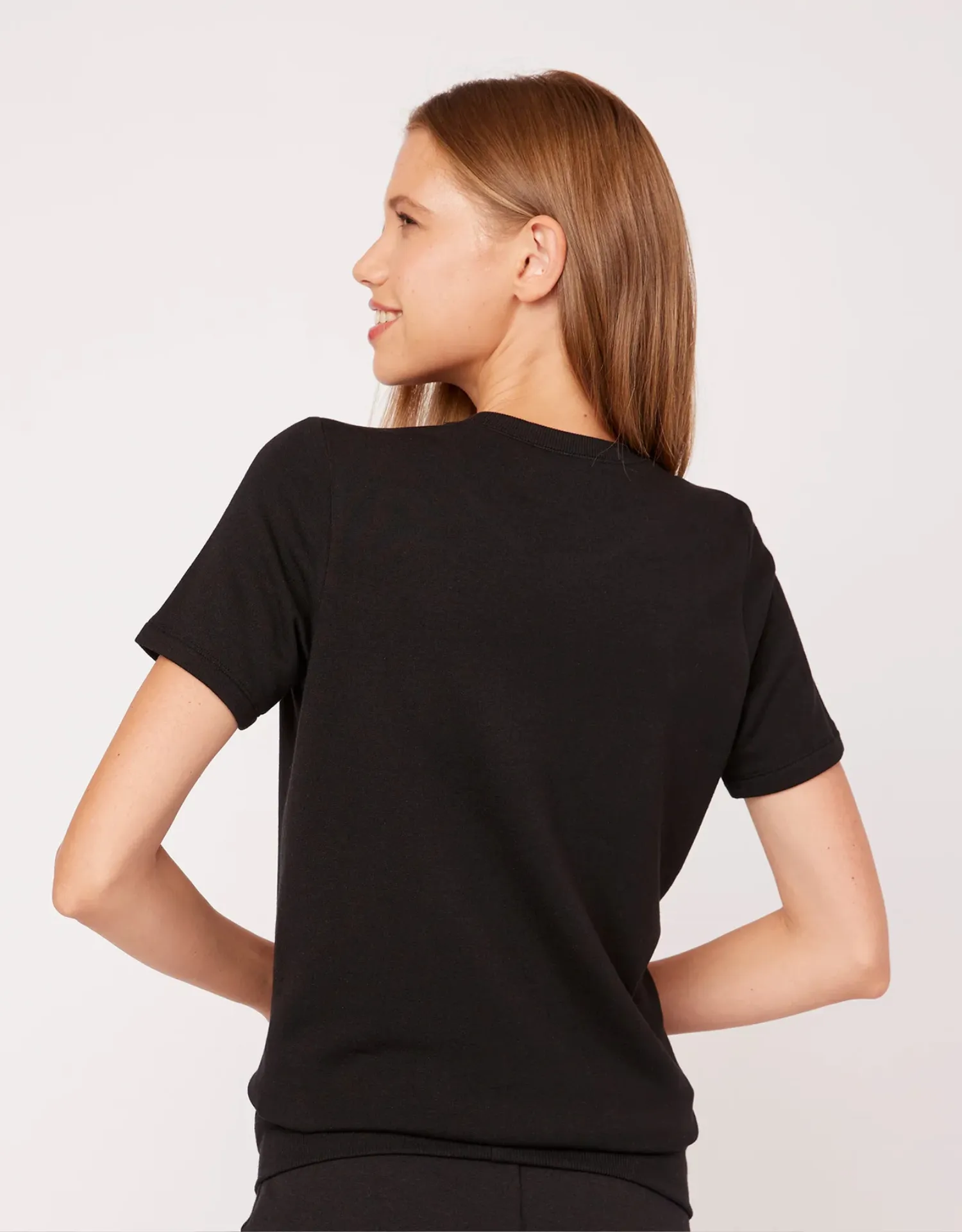 St. Tropez Crew Neck Tee - Black sold by The Wheat Collection product image thumbnail 2