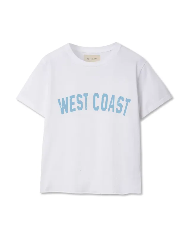 West Coast Cut Off Tee - White sold by The Wheat Collection