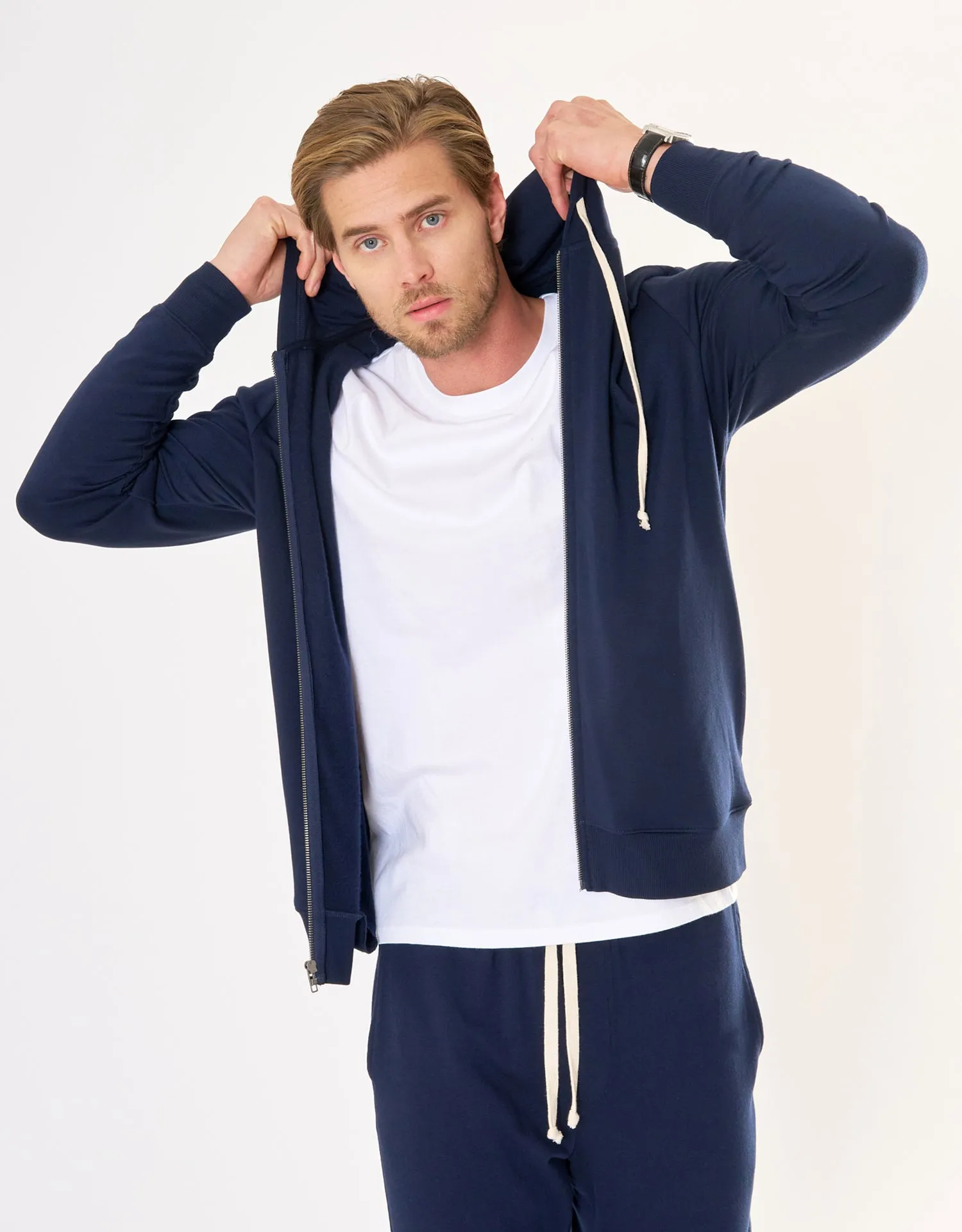 Richmond Unisex Zip Hoodie - Navy sold by The Wheat Collection product image thumbnail 4