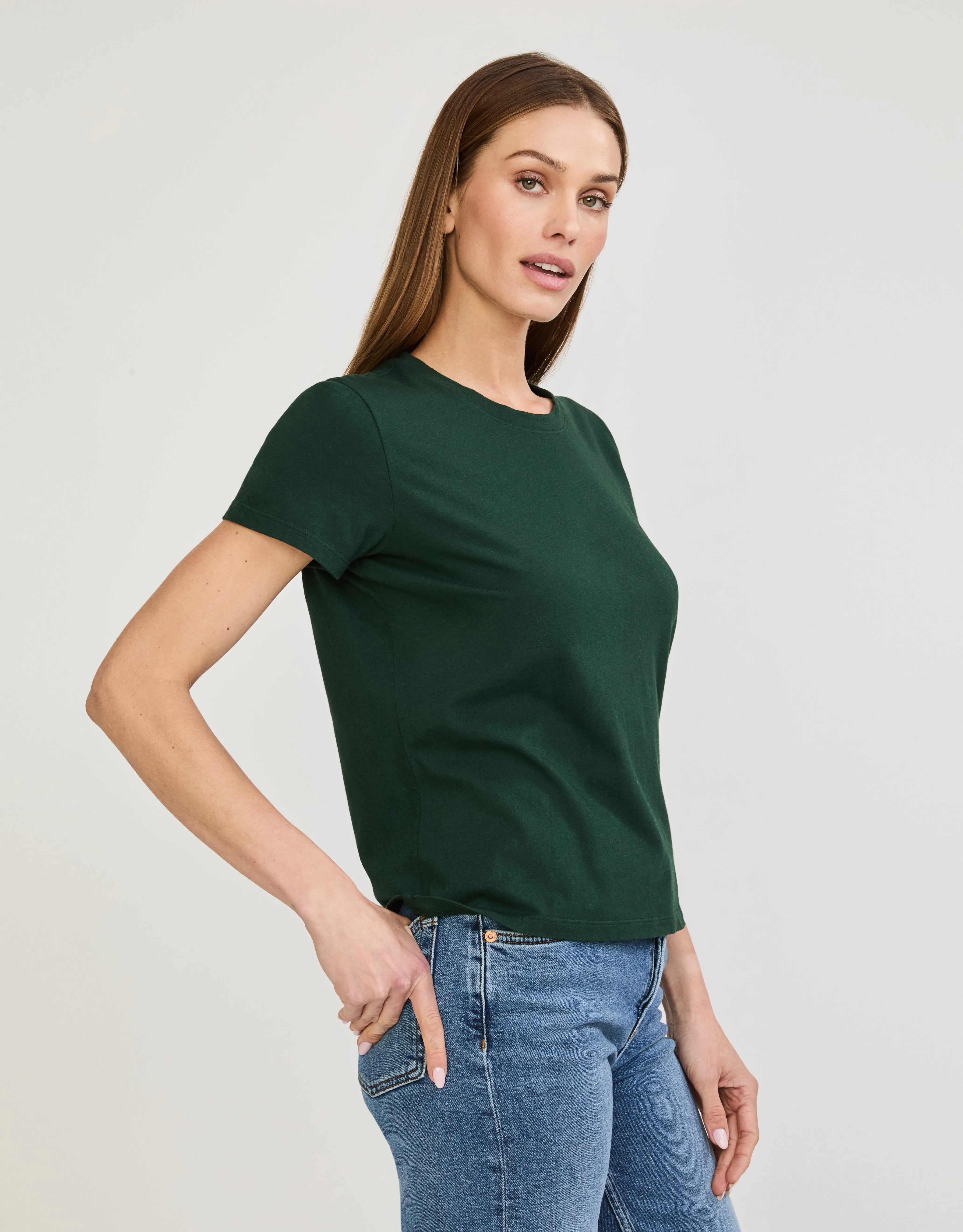 Charlotte Crew Neck Tee - Pine sold by The Wheat Collection product image thumbnail 4