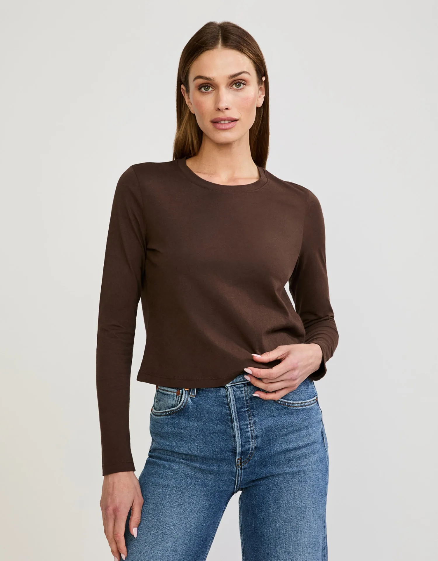 Austin Long Sleeve Tee - Espresso sold by The Wheat Collection