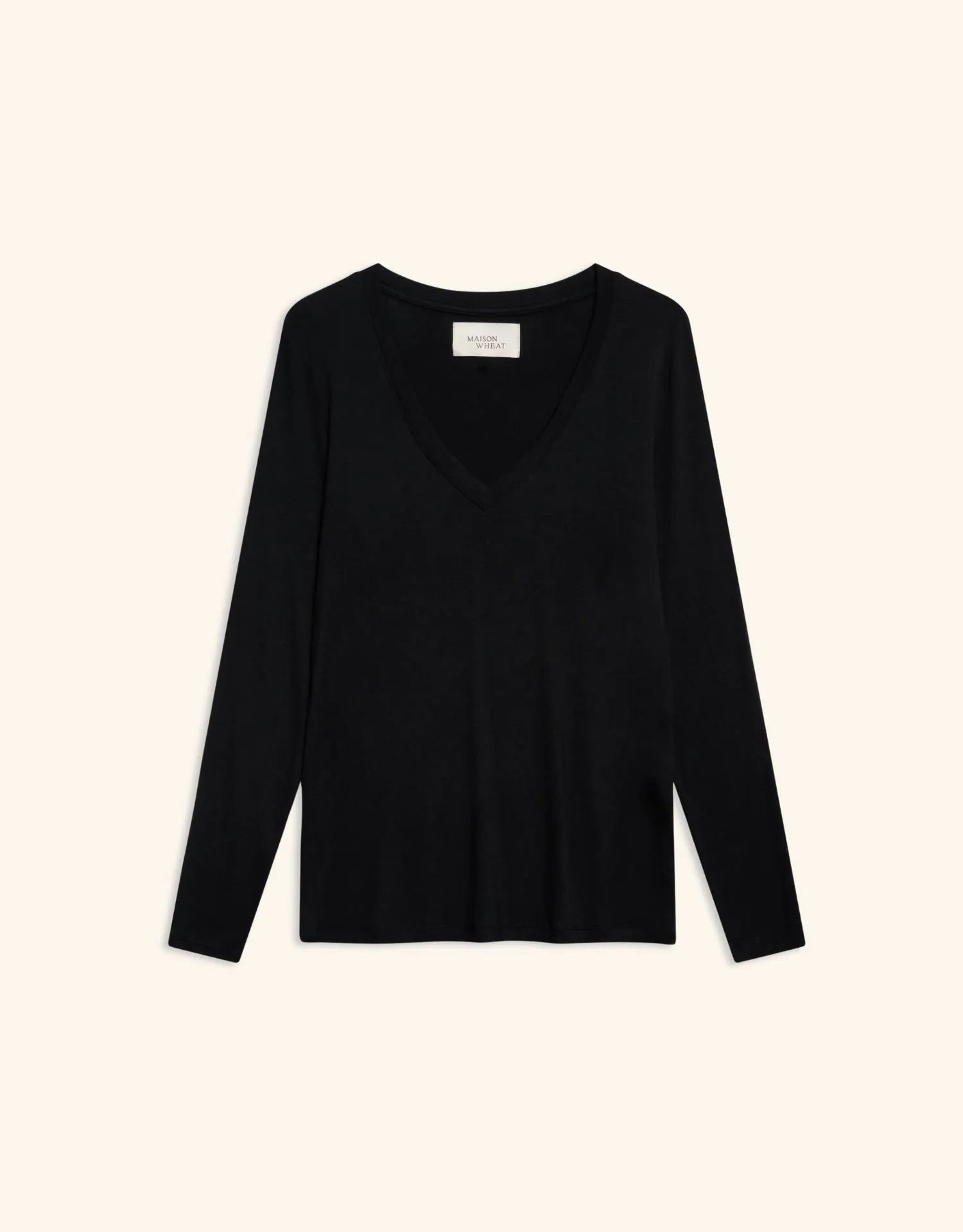 Memphis Long Sleeve V Neck Tee - Black sold by The Wheat Collection product image thumbnail 4