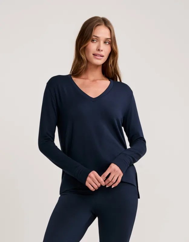 Houston Long Sleeve V Neck - Navy made by The Wheat Collection