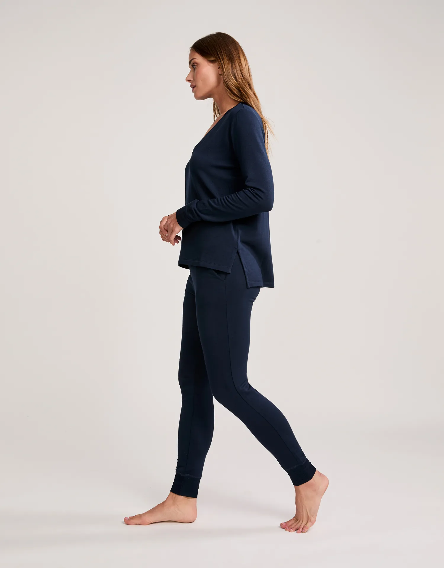 Houston Long Sleeve V Neck - Navy sold by The Wheat Collection product image thumbnail 2