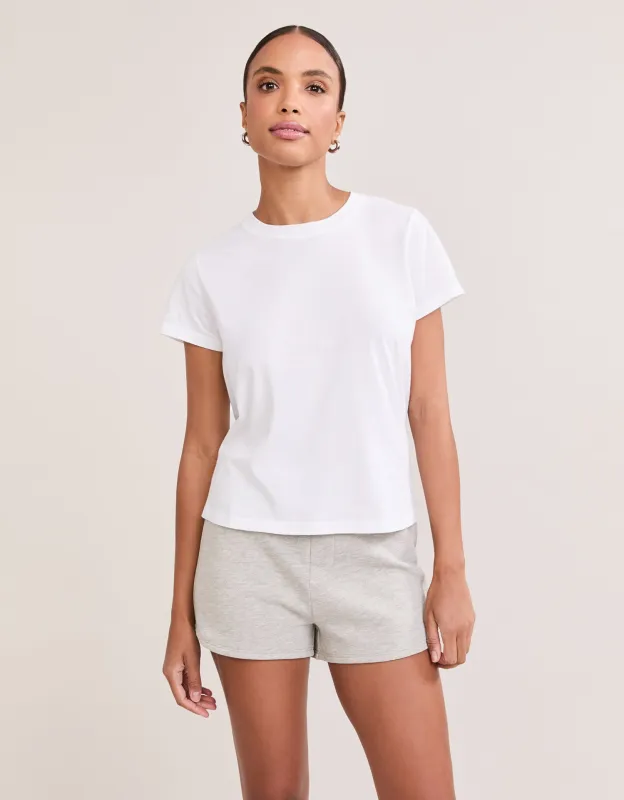 Charlotte Crew Neck Tee - White made by The Wheat Collection