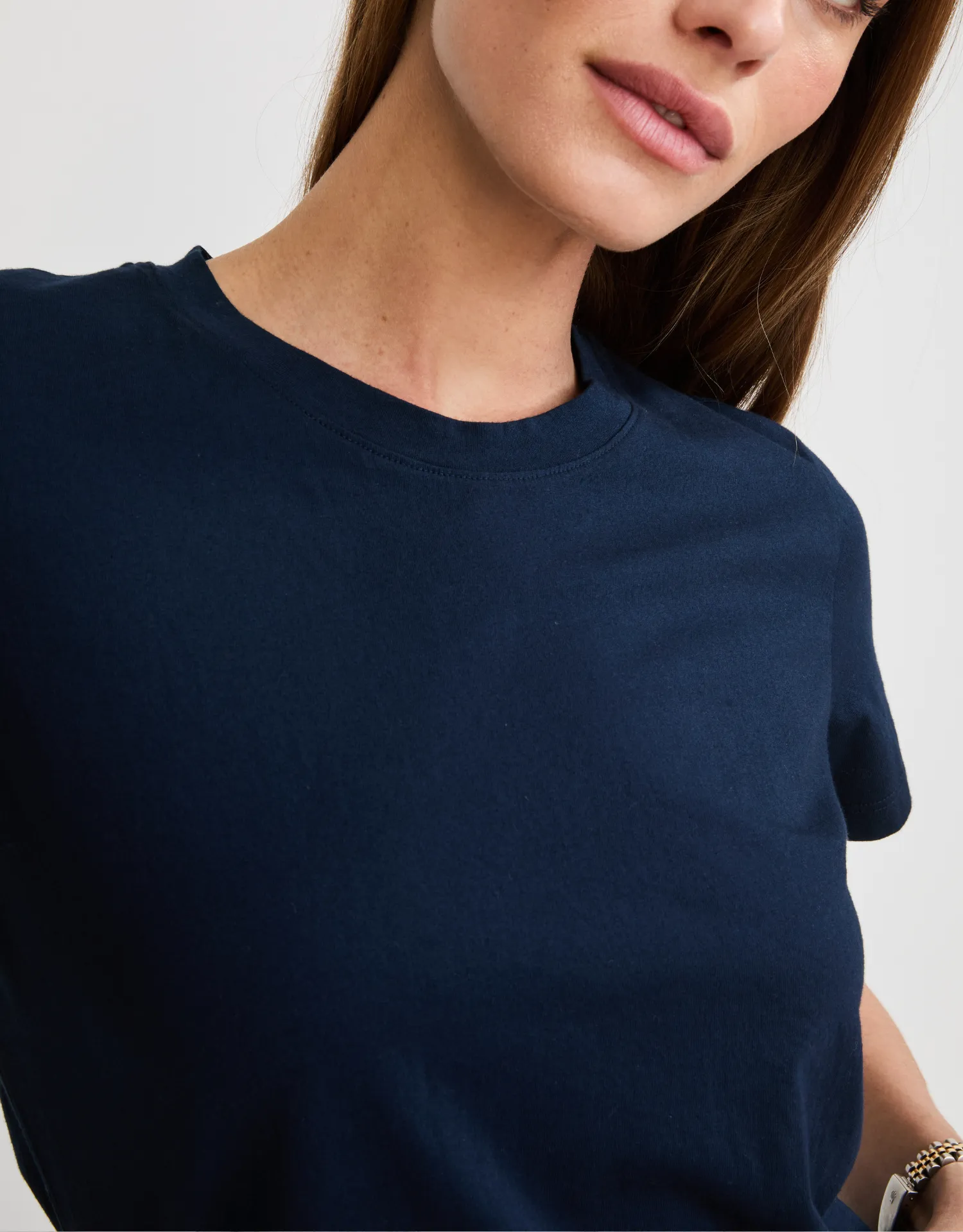 Charlotte Crew Neck Tee - Navy sold by The Wheat Collection product image thumbnail 4