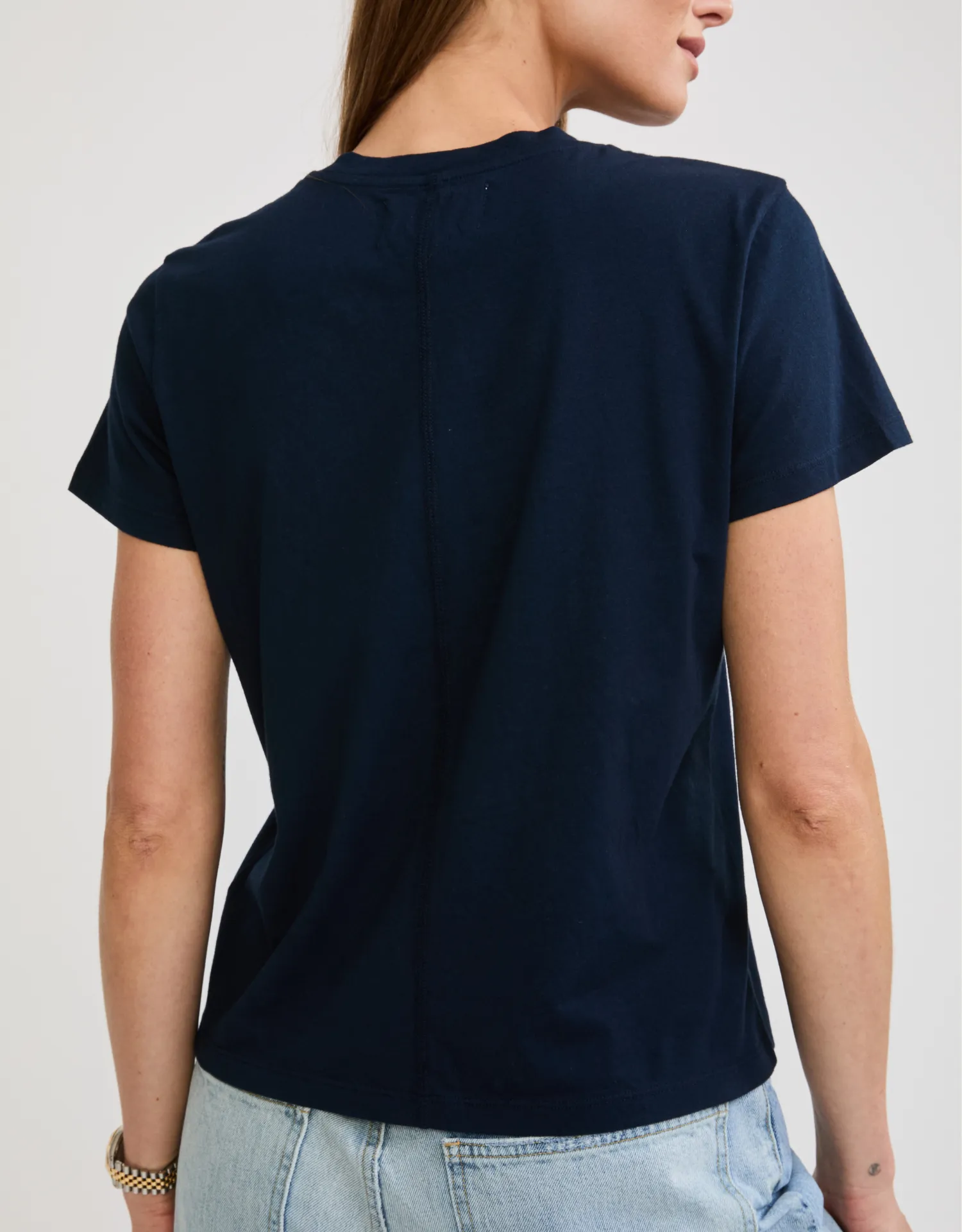 Charlotte Crew Neck Tee - Navy sold by The Wheat Collection product image thumbnail 5