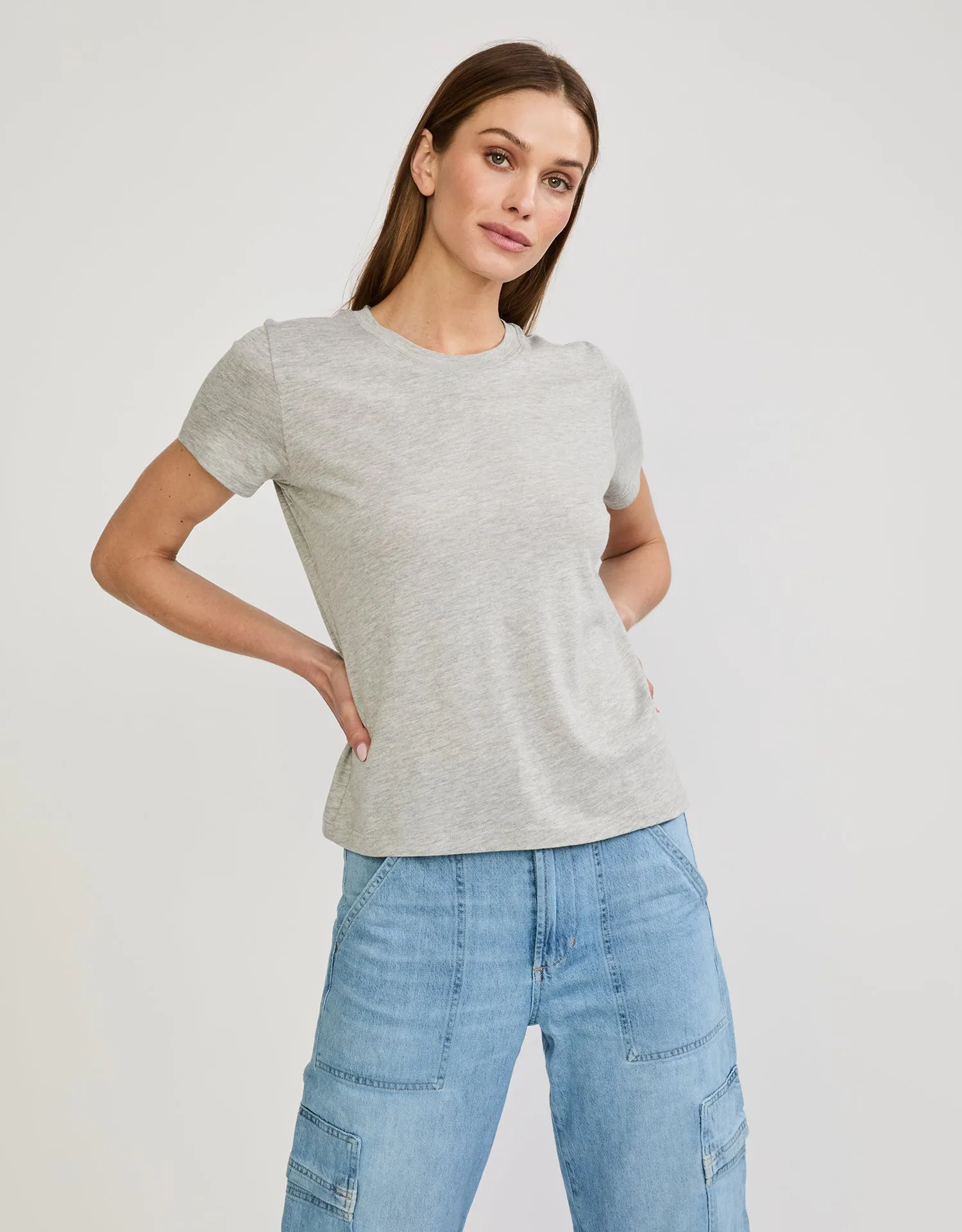 Charlotte Crew Neck Tee - Heather Grey sold by The Wheat Collection product image thumbnail 4