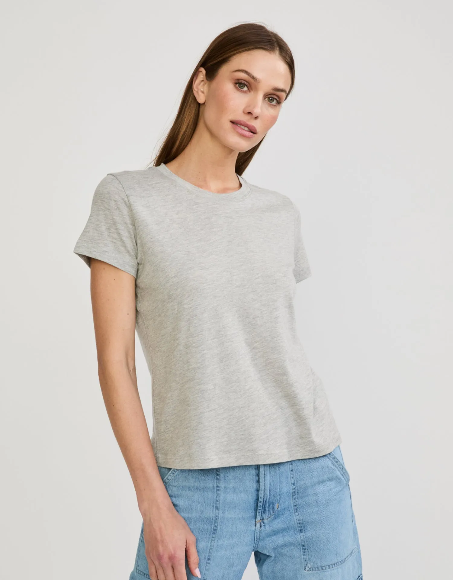 Charlotte Crew Neck Tee - Heather Grey sold by The Wheat Collection