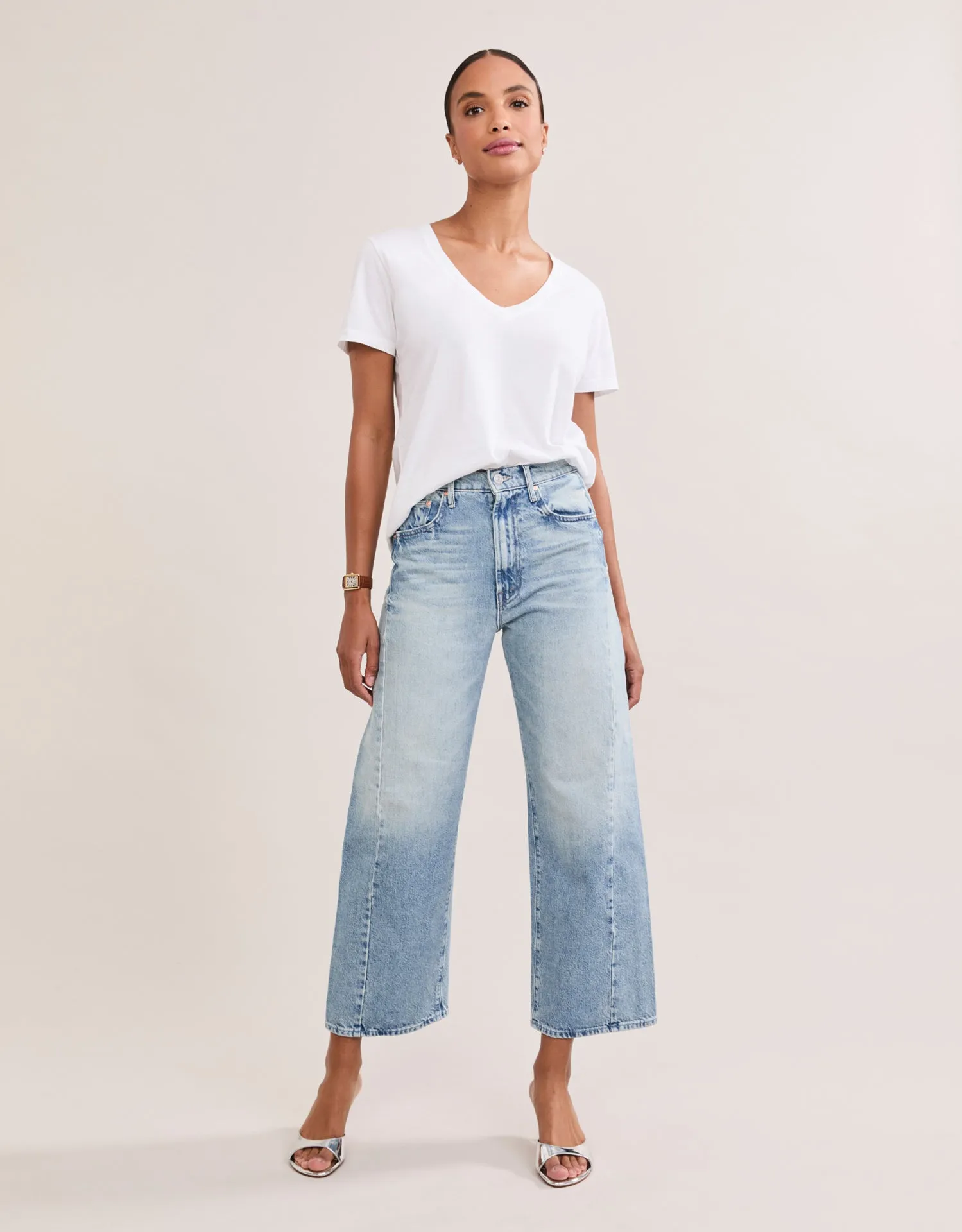 Charleston V Neck Tee - White sold by The Wheat Collection product image thumbnail 2