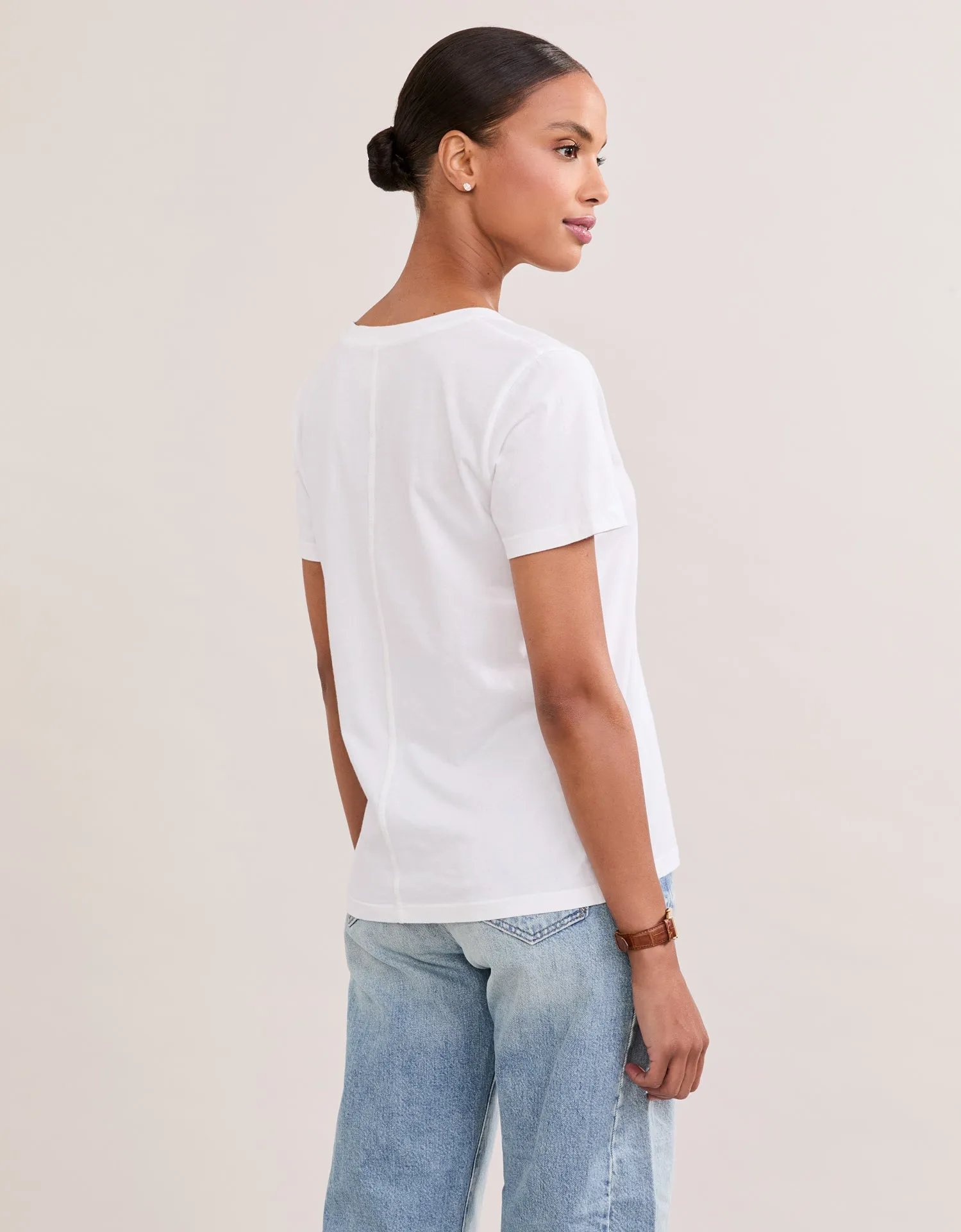 Charleston V Neck Tee - White sold by The Wheat Collection product image thumbnail 4