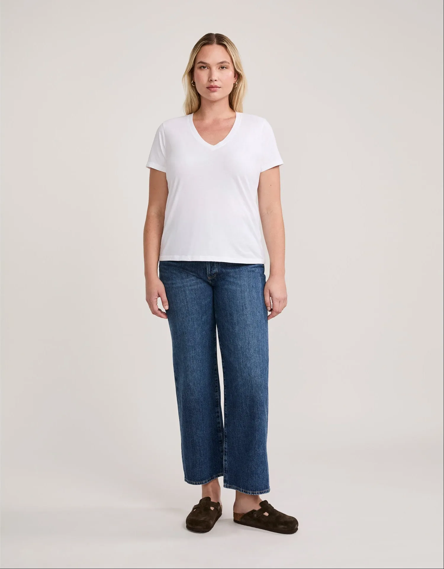 Charleston V Neck Tee - White sold by The Wheat Collection product image thumbnail 5