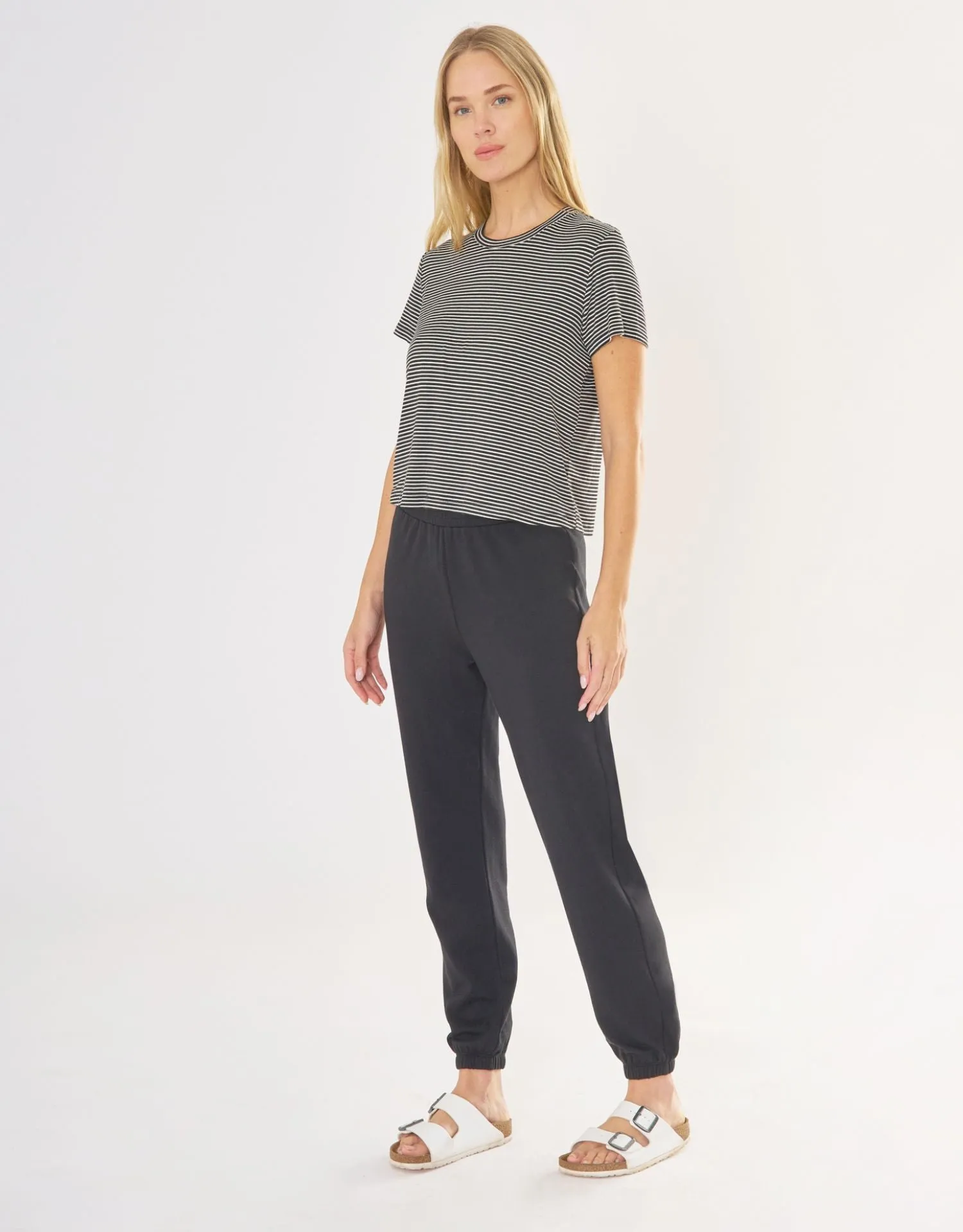 Brooklyn Tee - Black and White Stripe sold by The Wheat Collection product image thumbnail 3