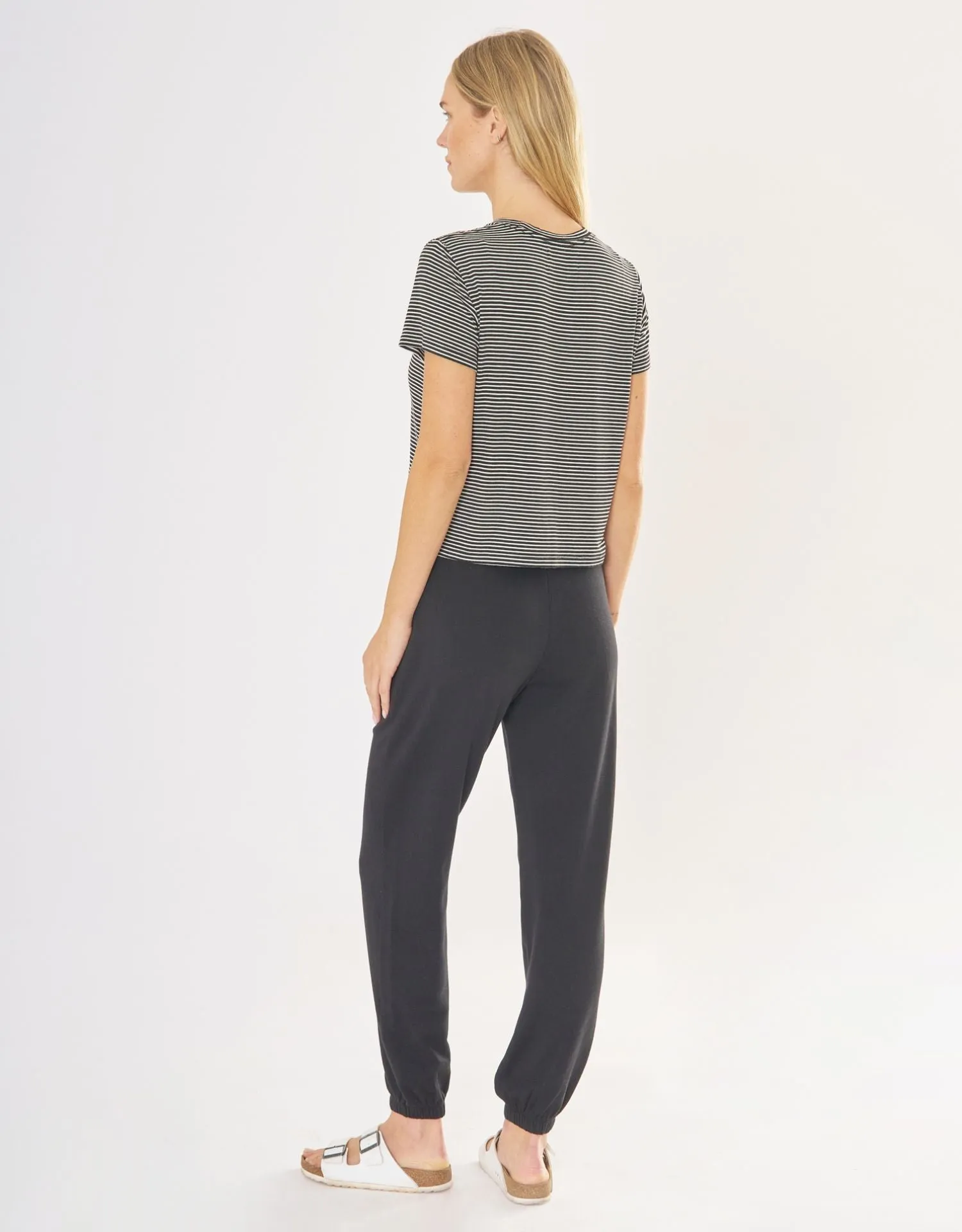 Brooklyn Tee - Black and White Stripe sold by The Wheat Collection product image thumbnail 2