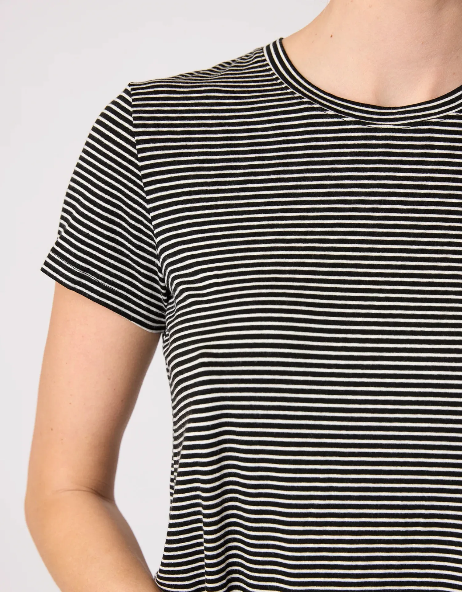 Brooklyn Tee - Black and White Stripe sold by The Wheat Collection product image thumbnail 4