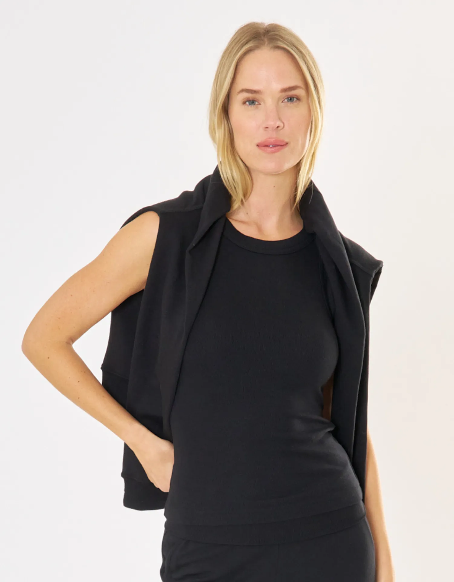 Knoxville Ribbed Tank - Black sold by The Wheat Collection