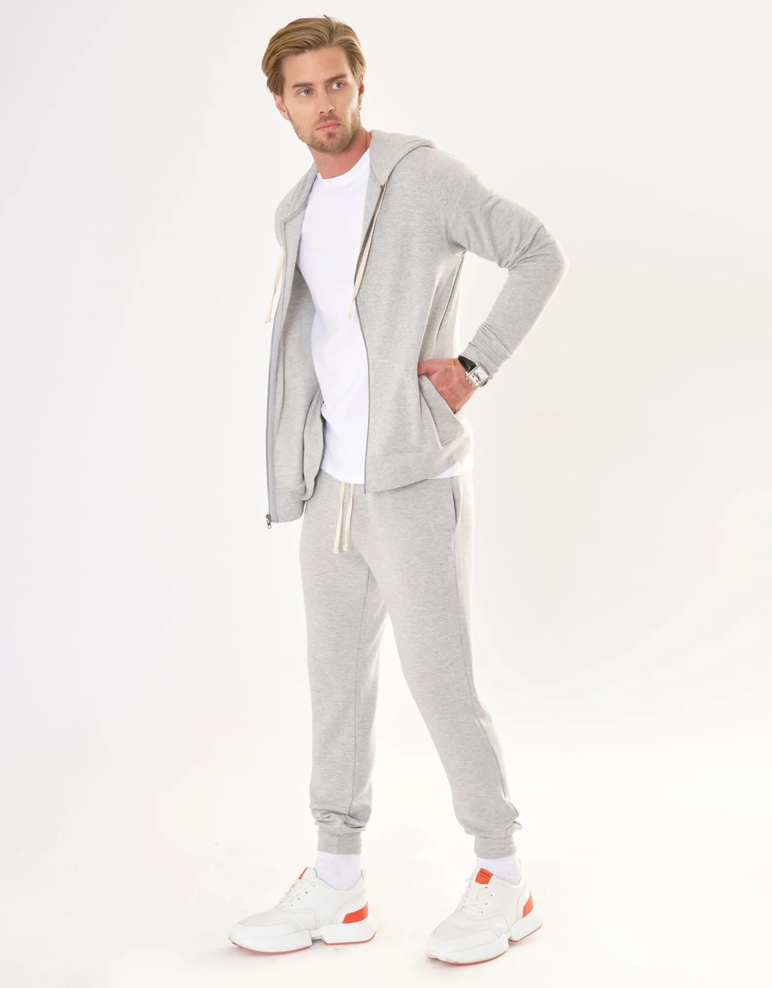 Richmond Unisex Zip Hoodie - Heather Grey sold by The Wheat Collection product image thumbnail 3