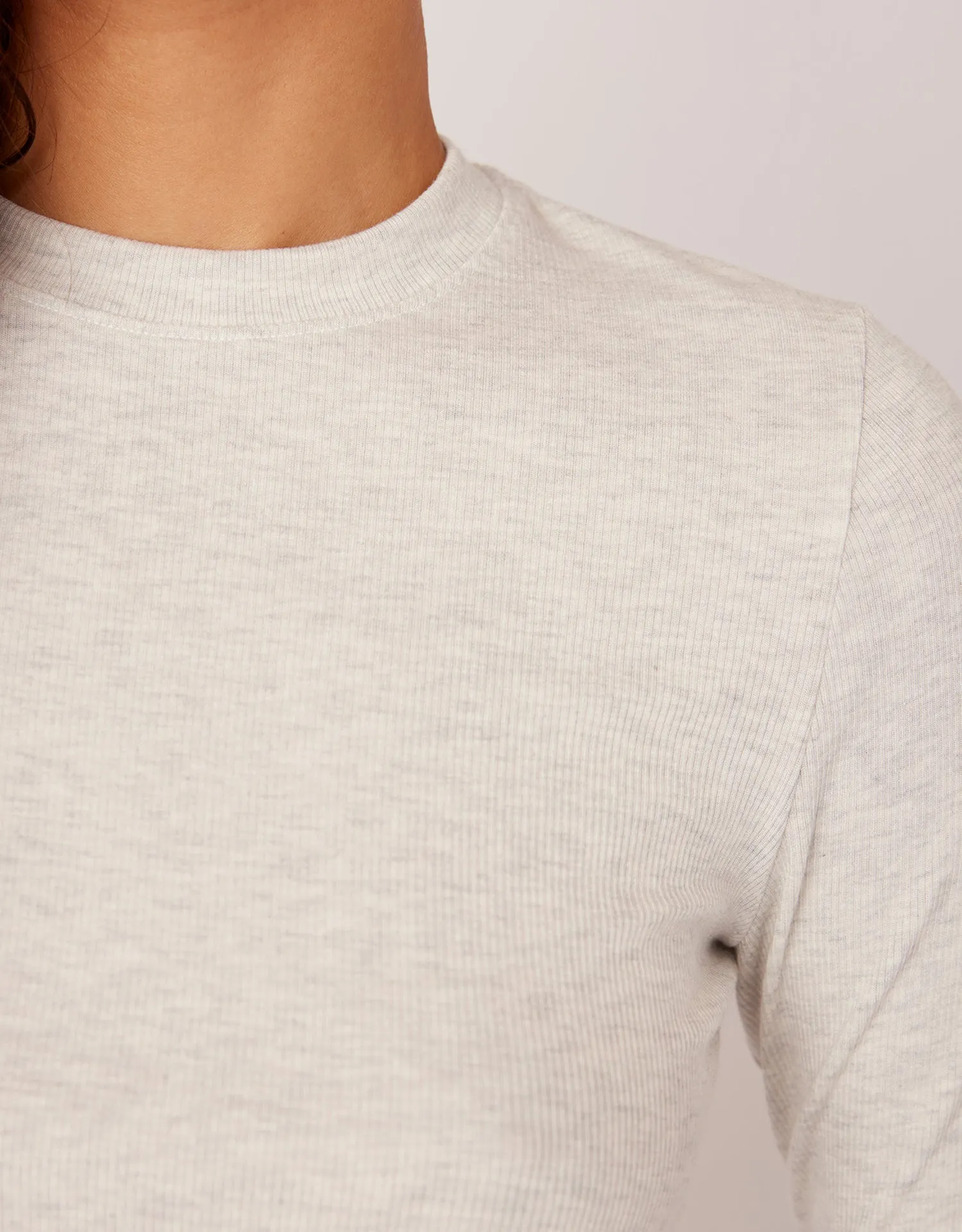 Chicago Ribbed Long Sleeve - Heather Ash sold by The Wheat Collection product image thumbnail 2