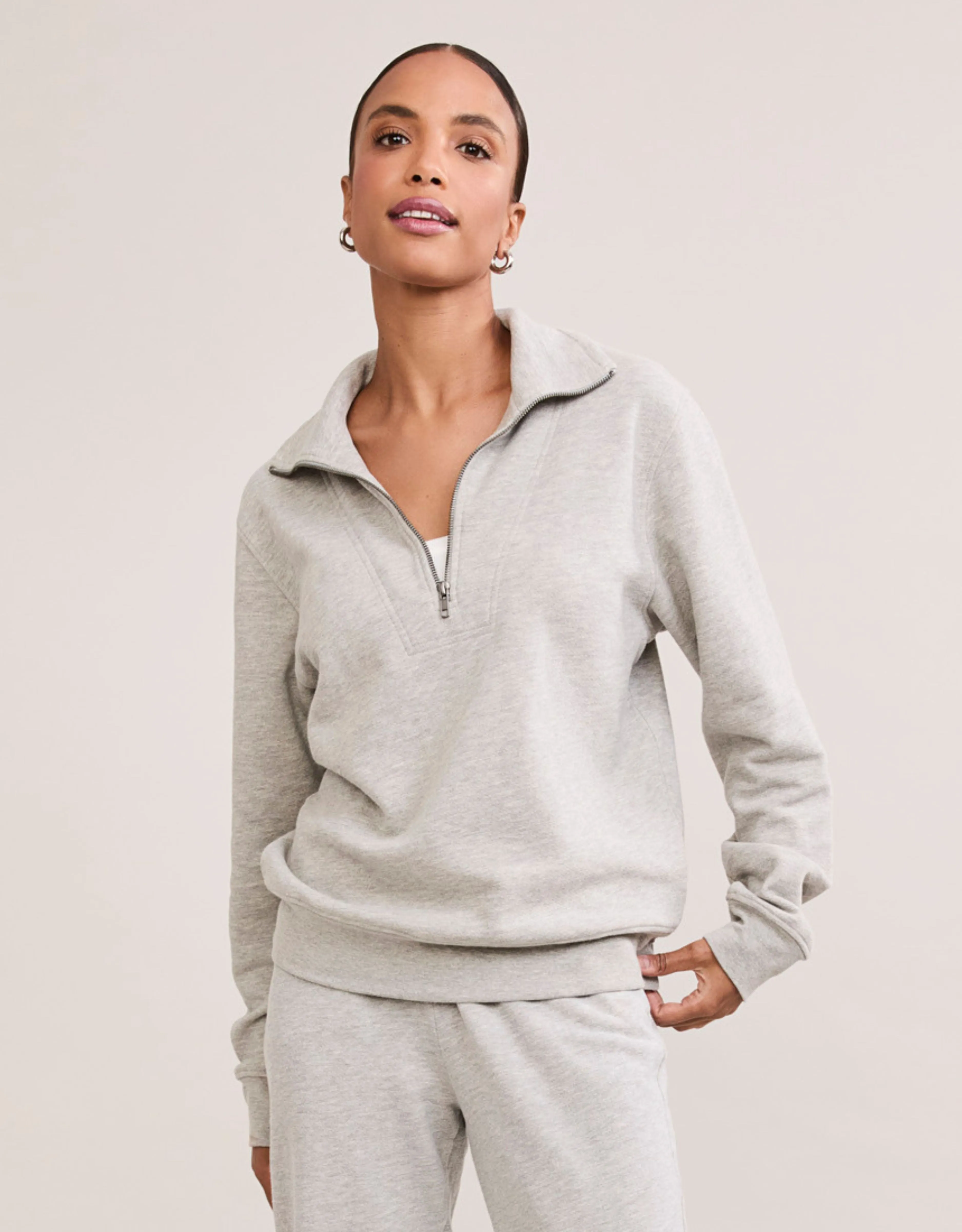 Oxford Unisex Quarter Zip - Heather Grey sold by The Wheat Collection