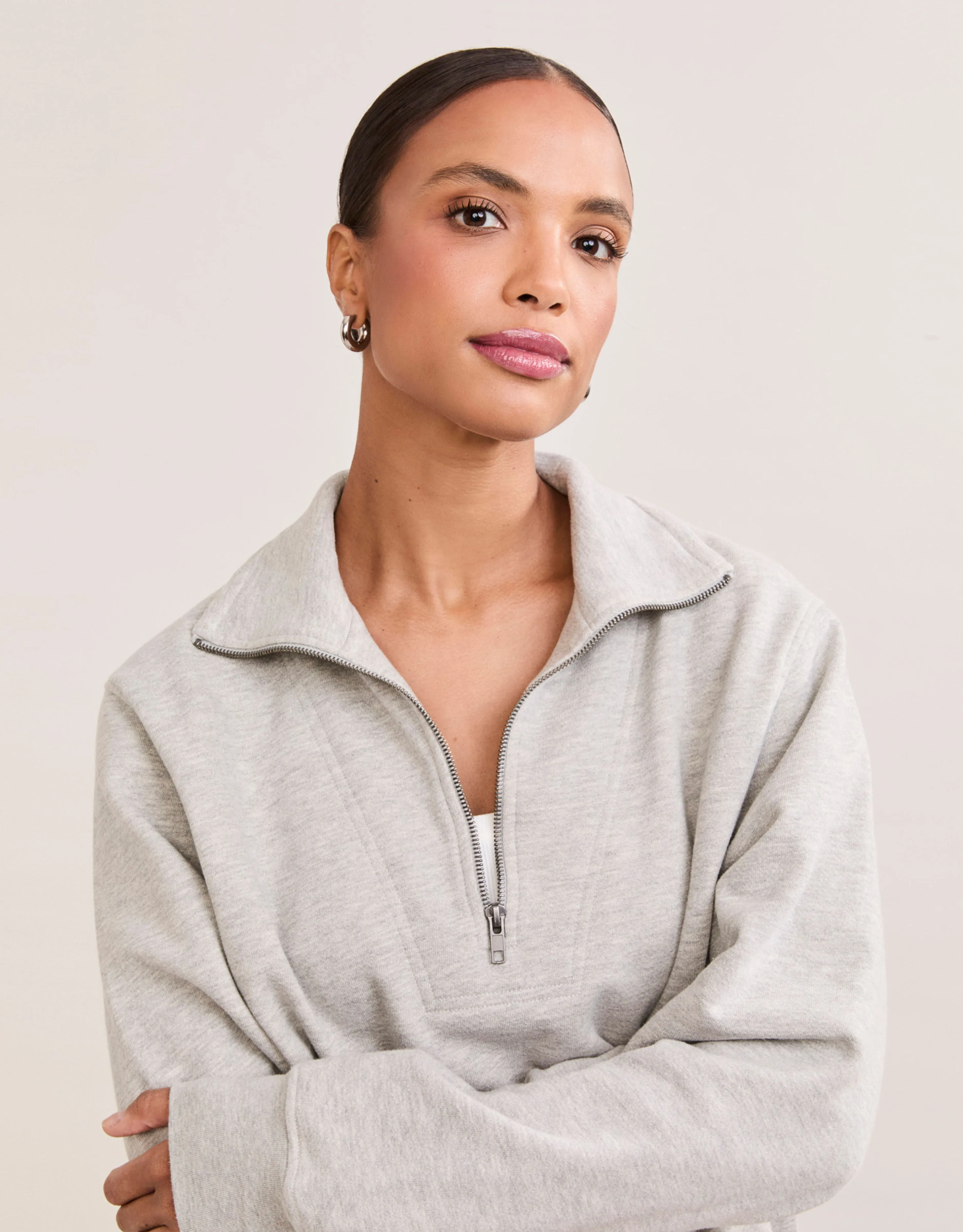 Oxford Unisex Quarter Zip - Heather Grey sold by The Wheat Collection product image thumbnail 3