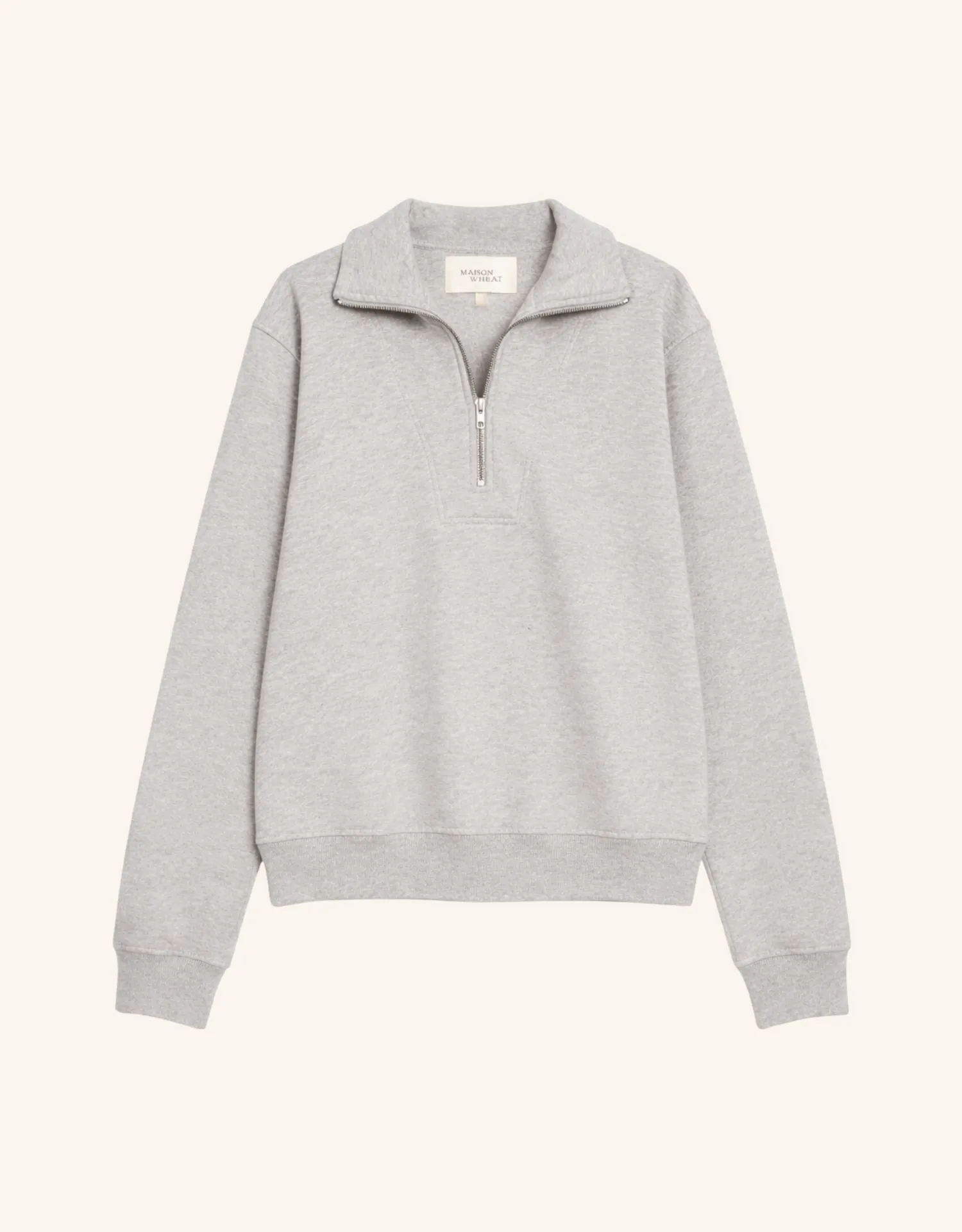 Oxford Unisex Quarter Zip - Heather Grey sold by The Wheat Collection product image thumbnail 4