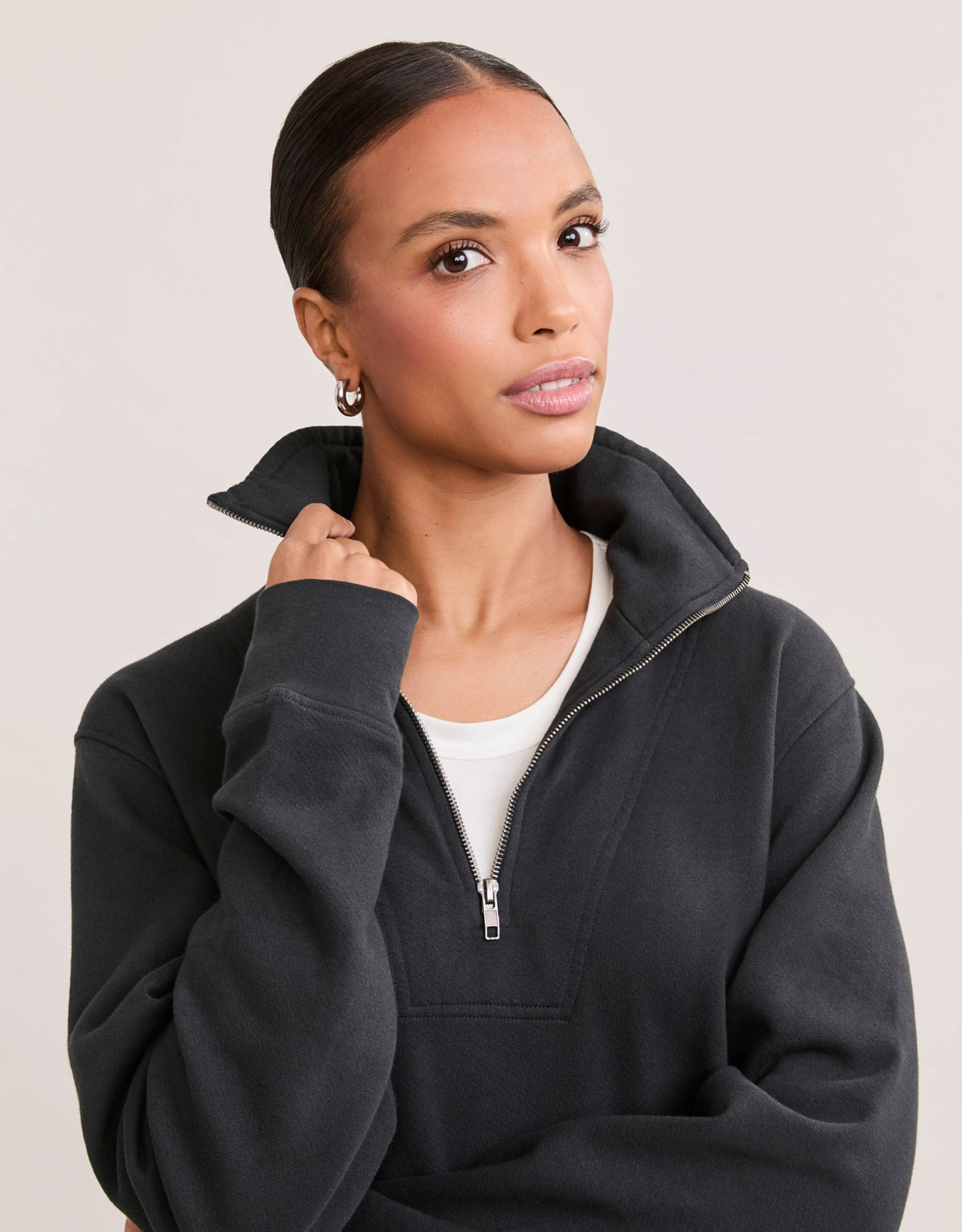 Oxford Unisex Quarter Zip - Washed Black sold by The Wheat Collection product image thumbnail 3