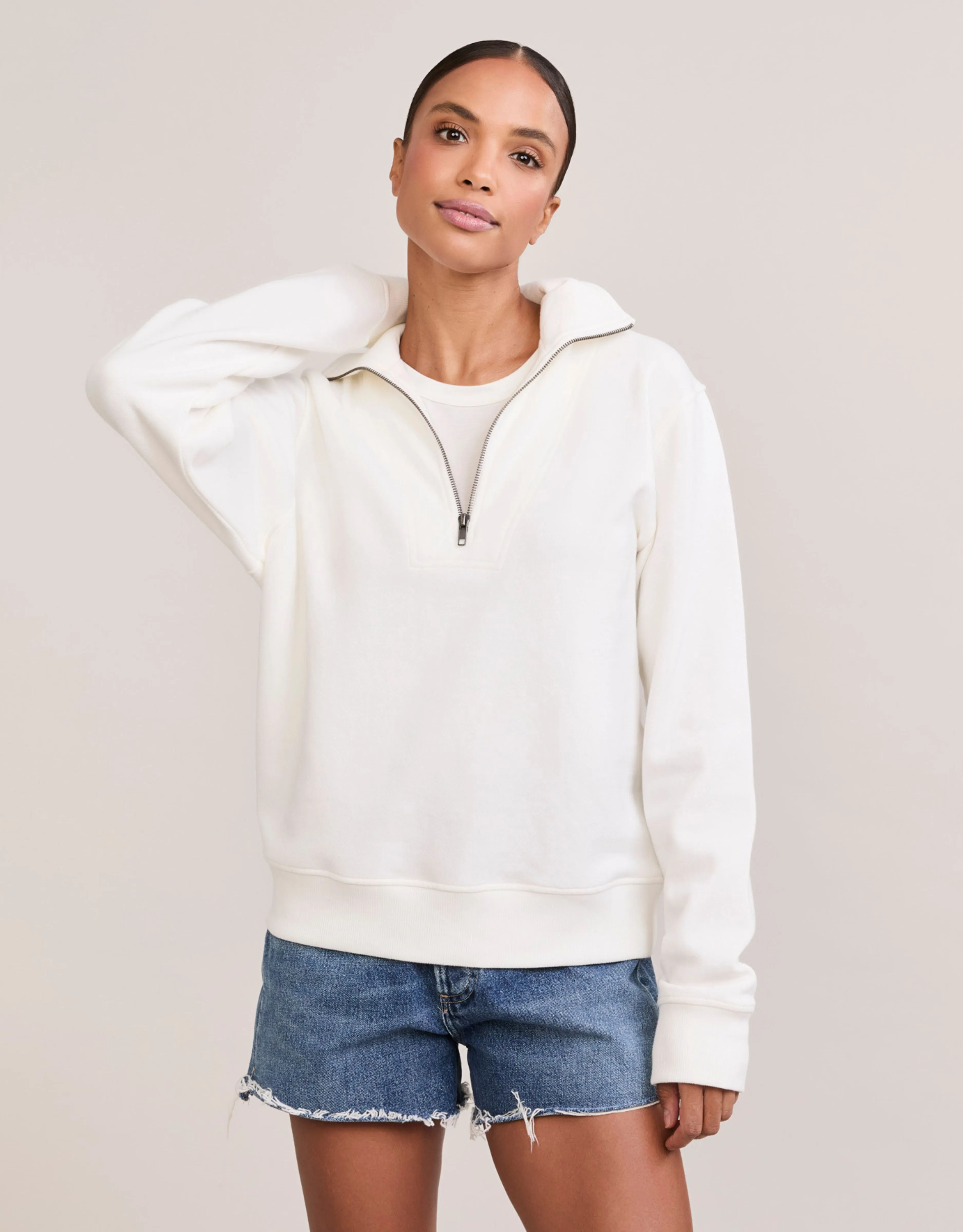 Oxford Unisex Quarter Zip - White sold by The Wheat Collection product image thumbnail 2