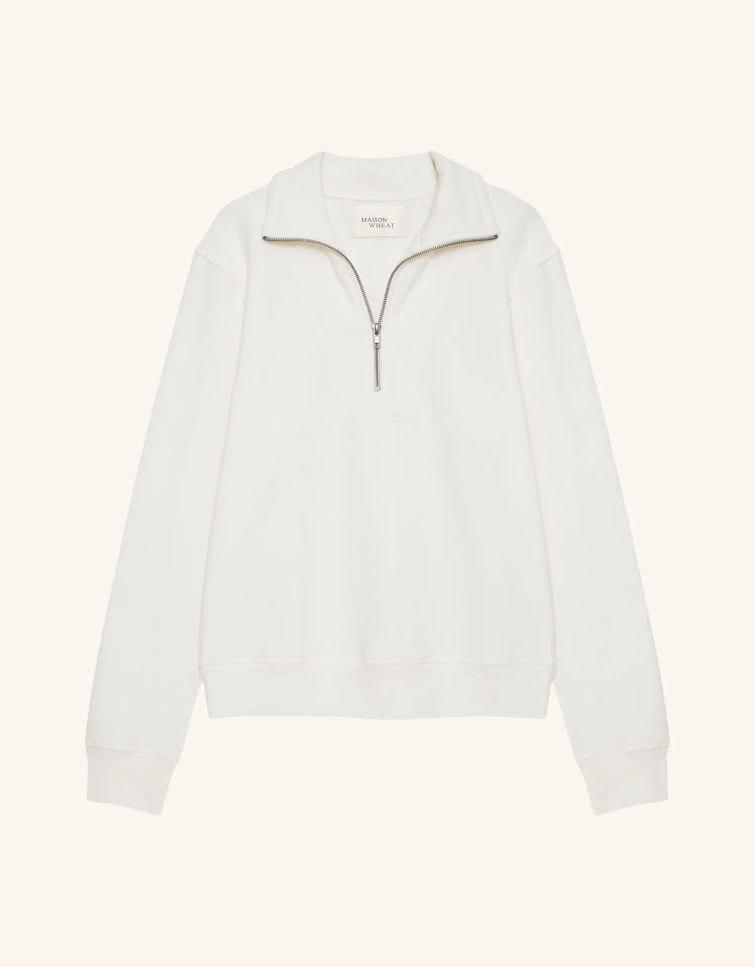 Oxford Unisex Quarter Zip - White sold by The Wheat Collection product image thumbnail 4
