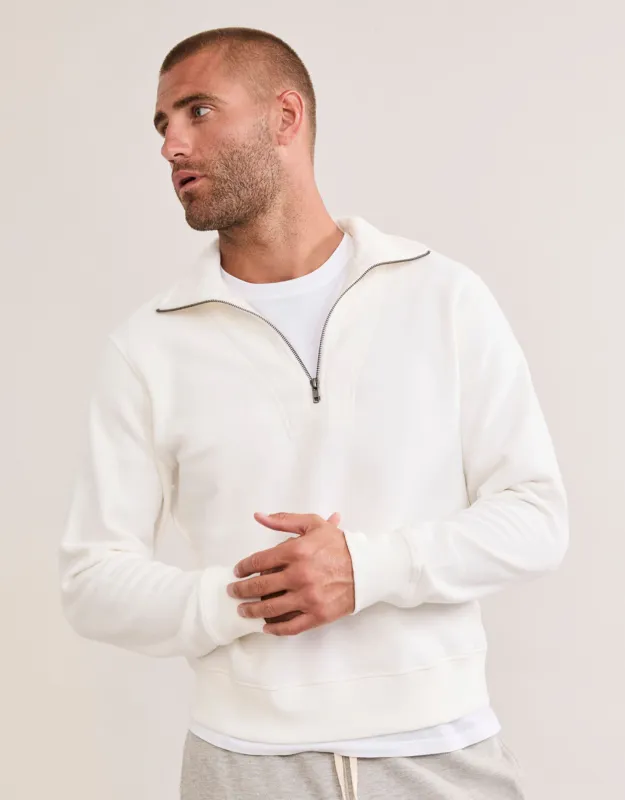 Oxford Unisex Quarter Zip - White sold by The Wheat Collection