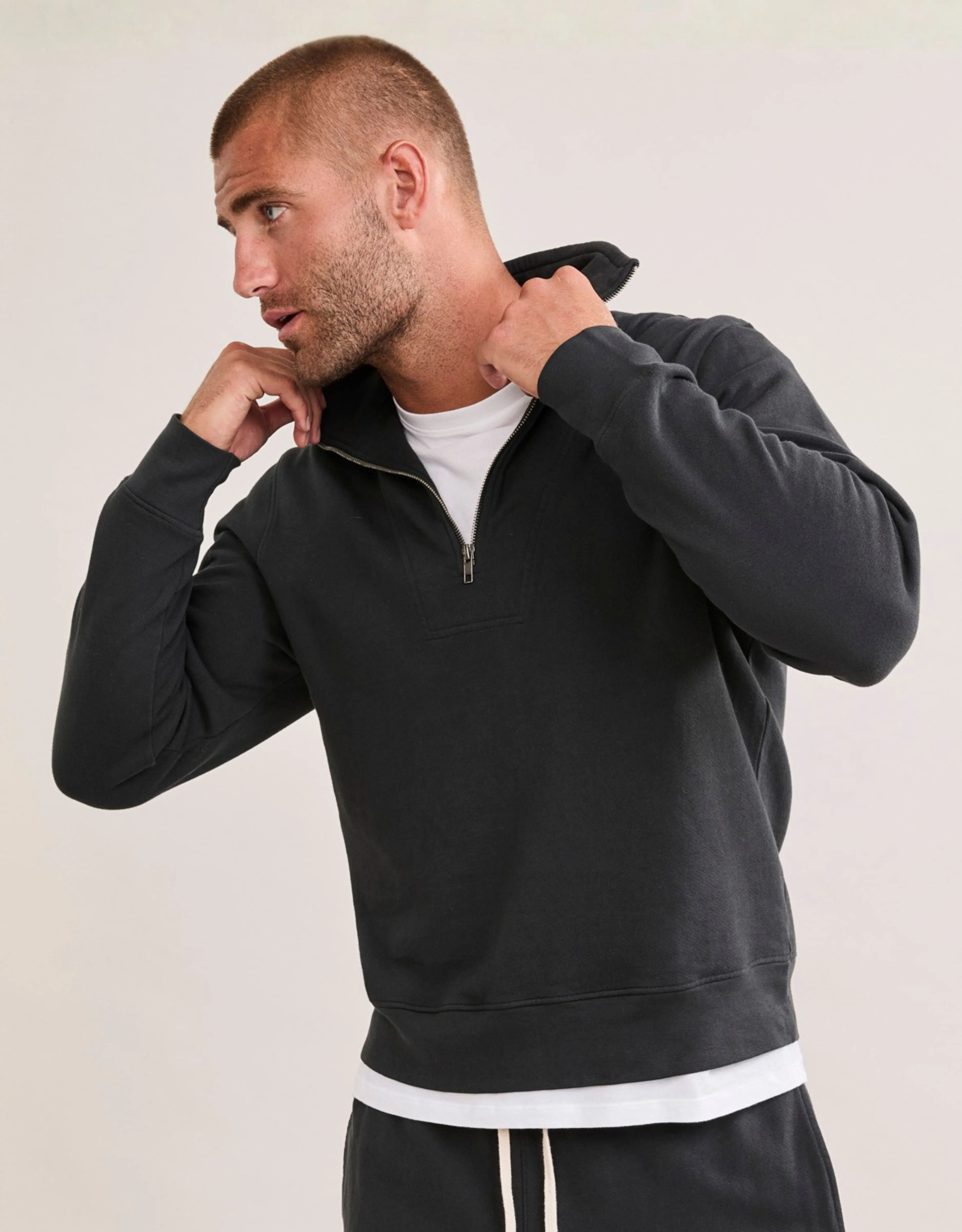 Oxford Unisex Quarter Zip - Washed Black sold by The Wheat Collection product image thumbnail 3