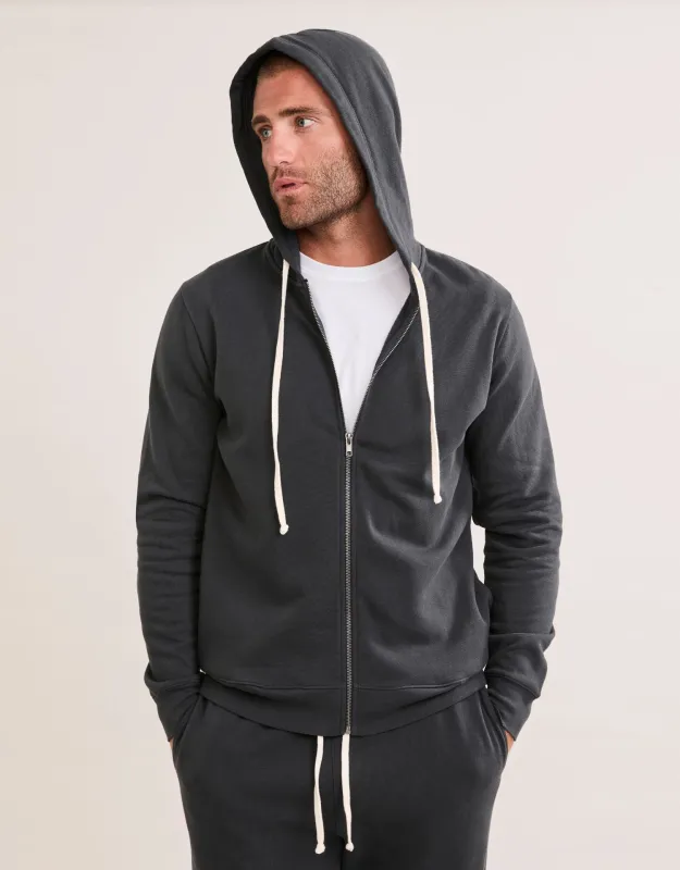 Georgetown Unisex Zip Hoodie - Washed Black made by The Wheat Collection