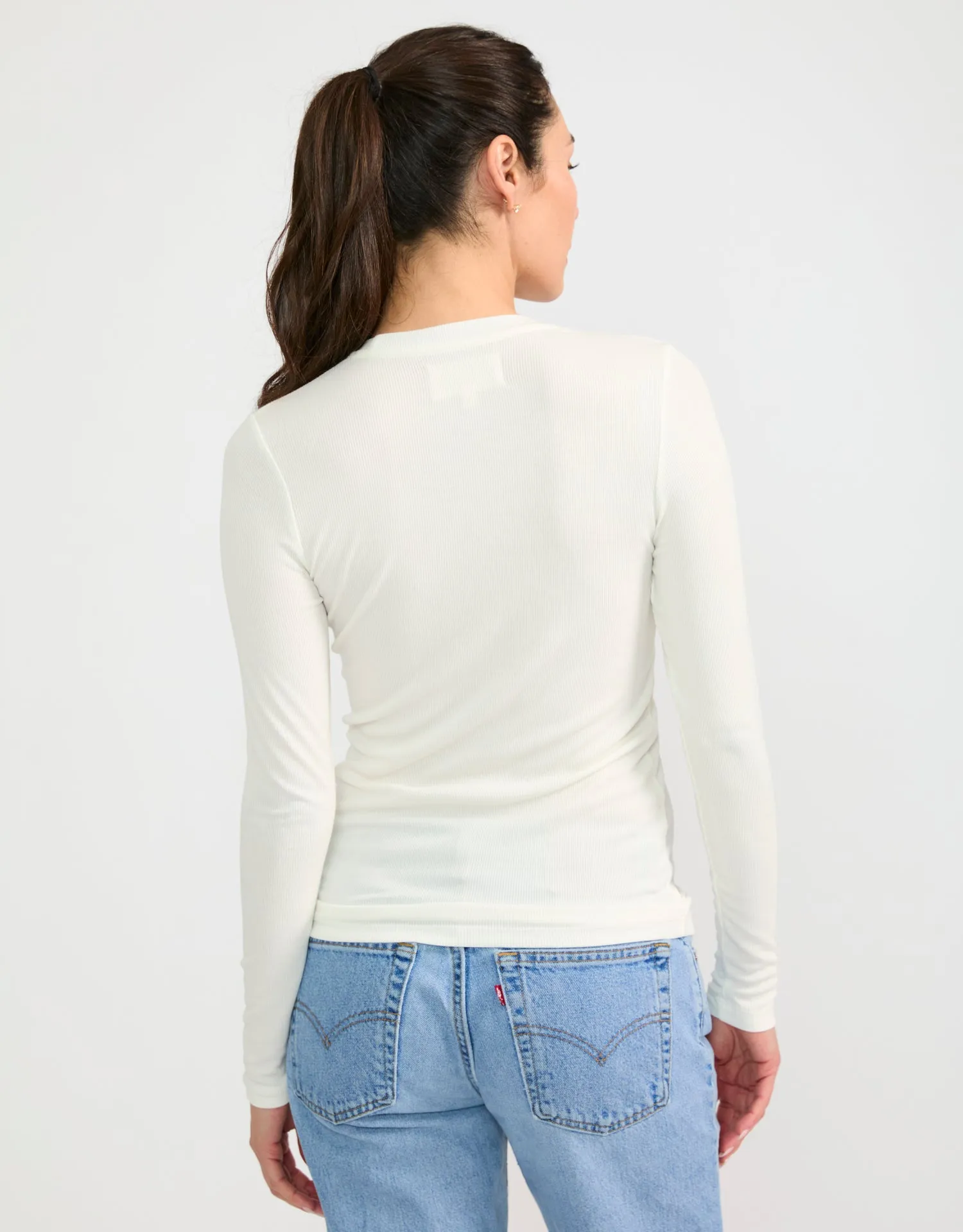 Chicago Ribbed Long Sleeve - White sold by The Wheat Collection product image thumbnail 5