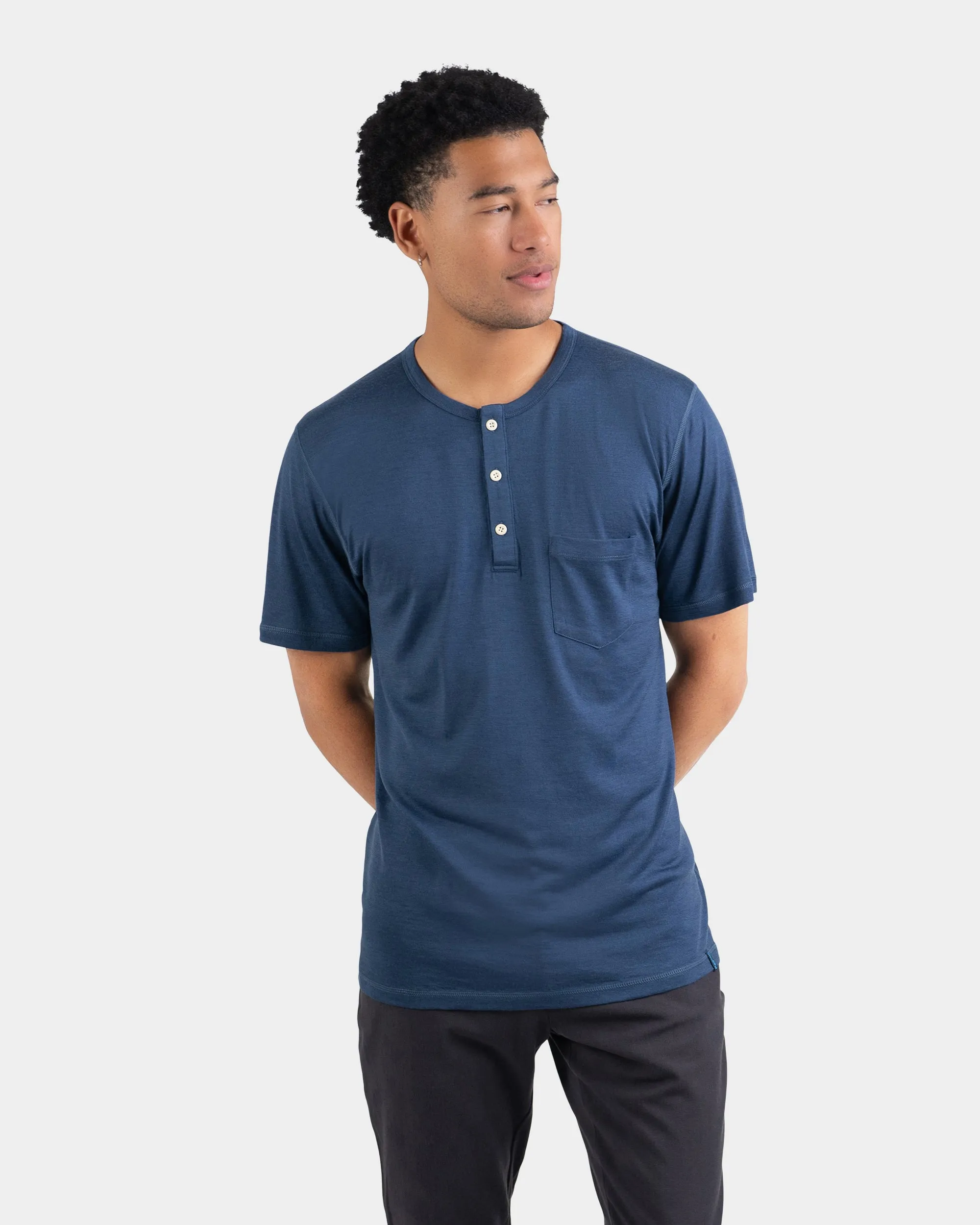 Short Sleeve Henley sold by Woolly Clothing Co product image thumbnail 5