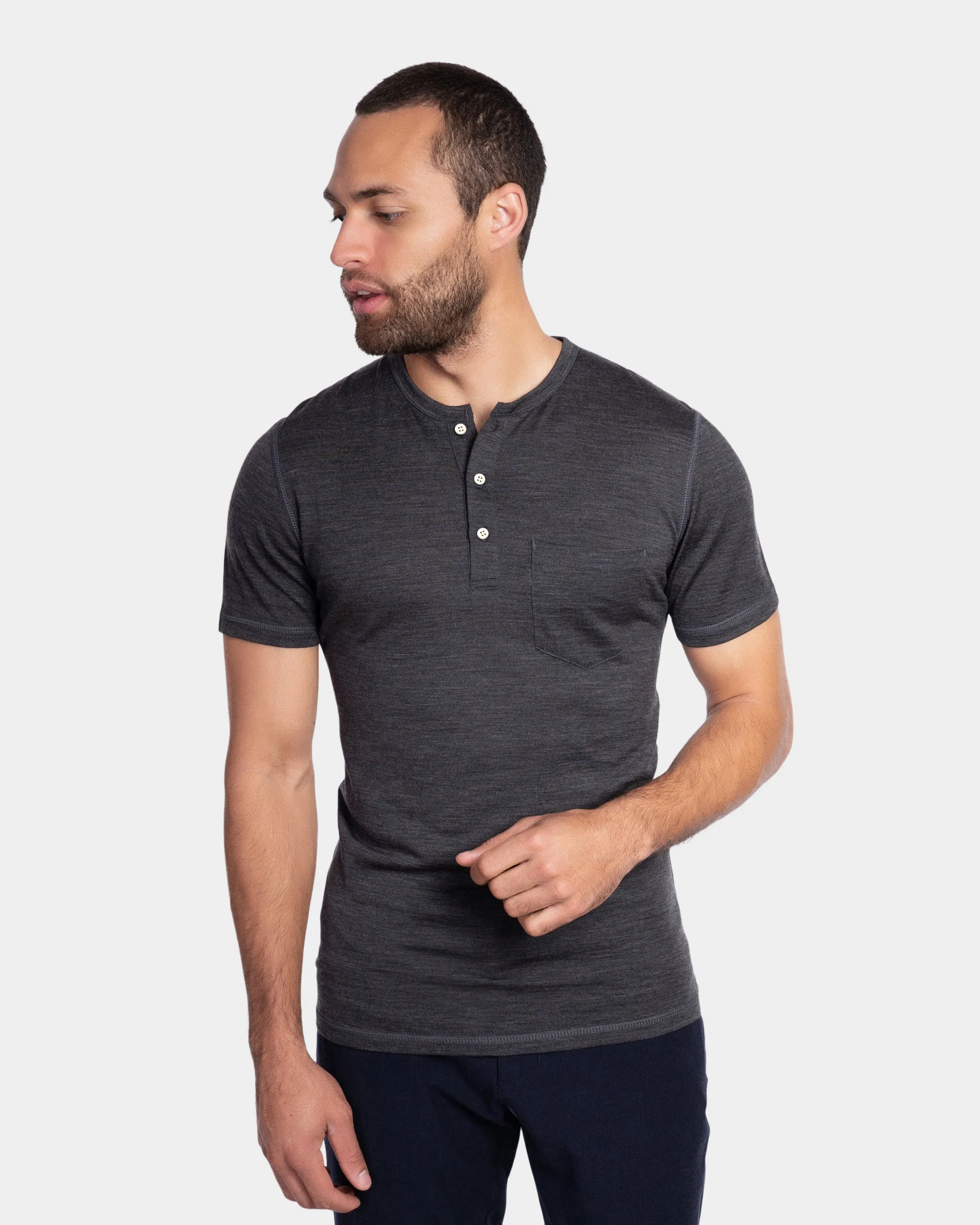 Short Sleeve Henley sold by Woolly Clothing Co