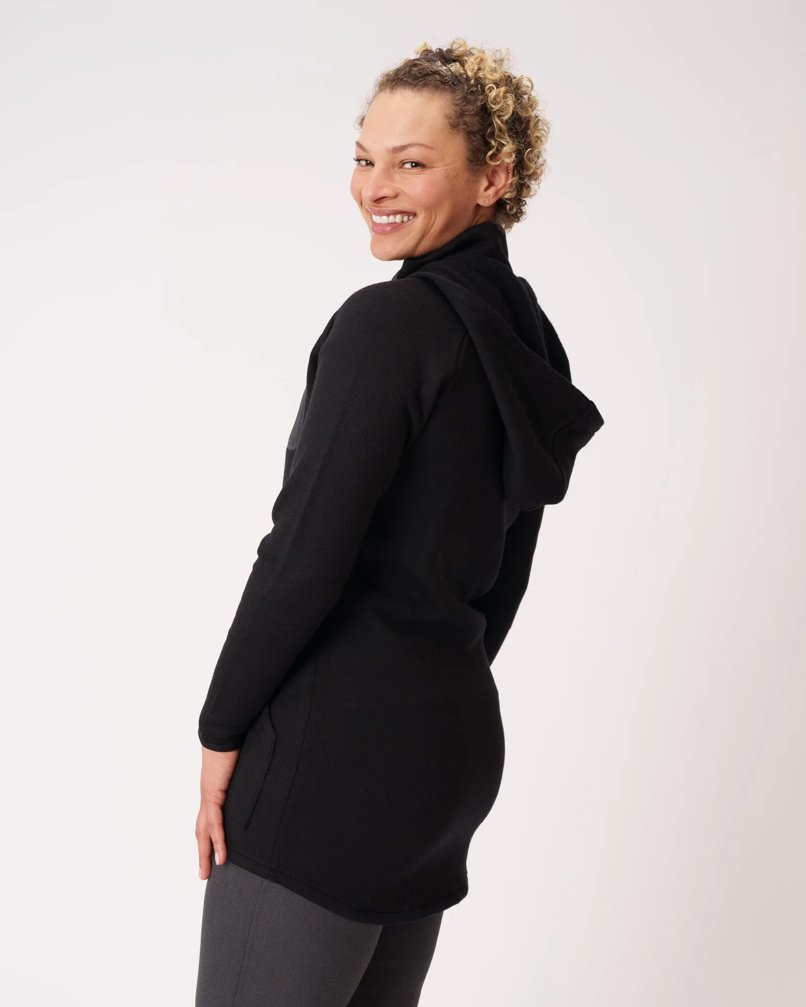 Merino Fleece Long Zip Hoodie sold by Woolly Clothing Co product image thumbnail 4