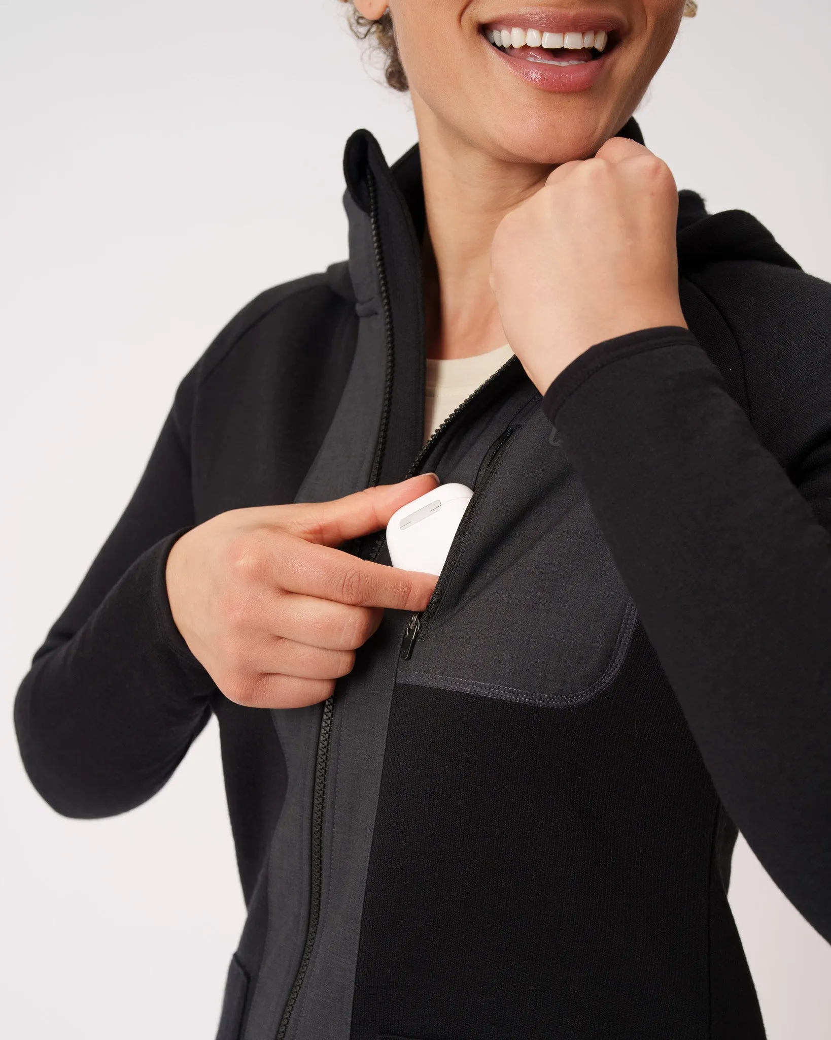 Merino Fleece Long Zip Hoodie sold by Woolly Clothing Co product image thumbnail 5