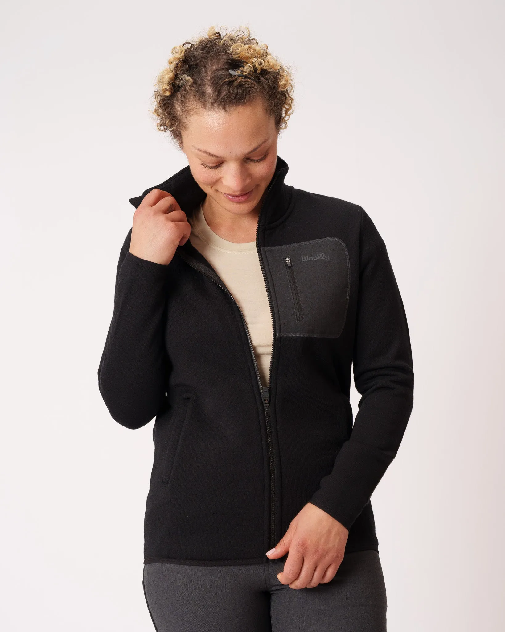 Merino Fleece Crew Zip sold by Woolly Clothing Co product image thumbnail 3