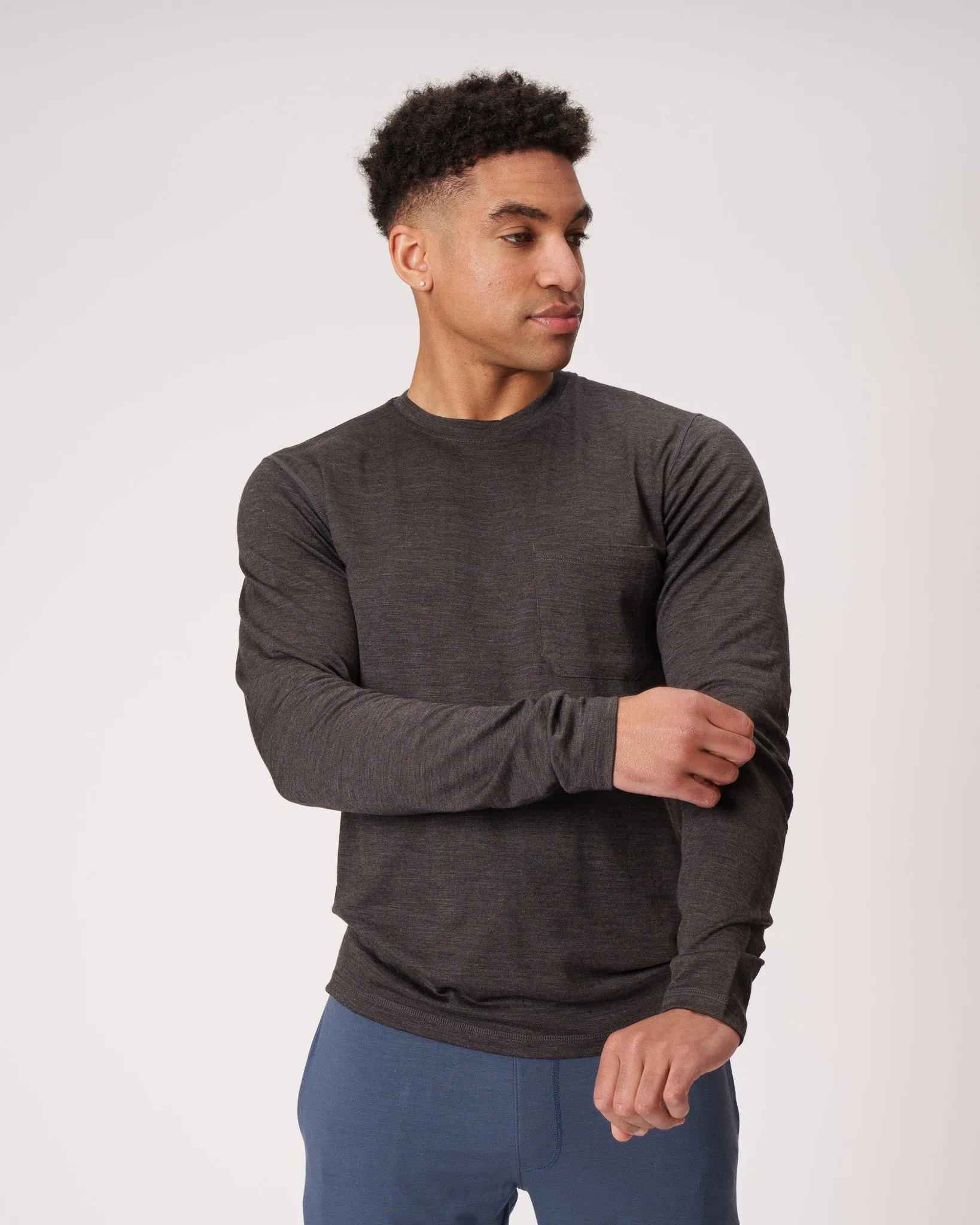 Long Sleeve Pocket Crew sold by Woolly Clothing Co product image thumbnail 4