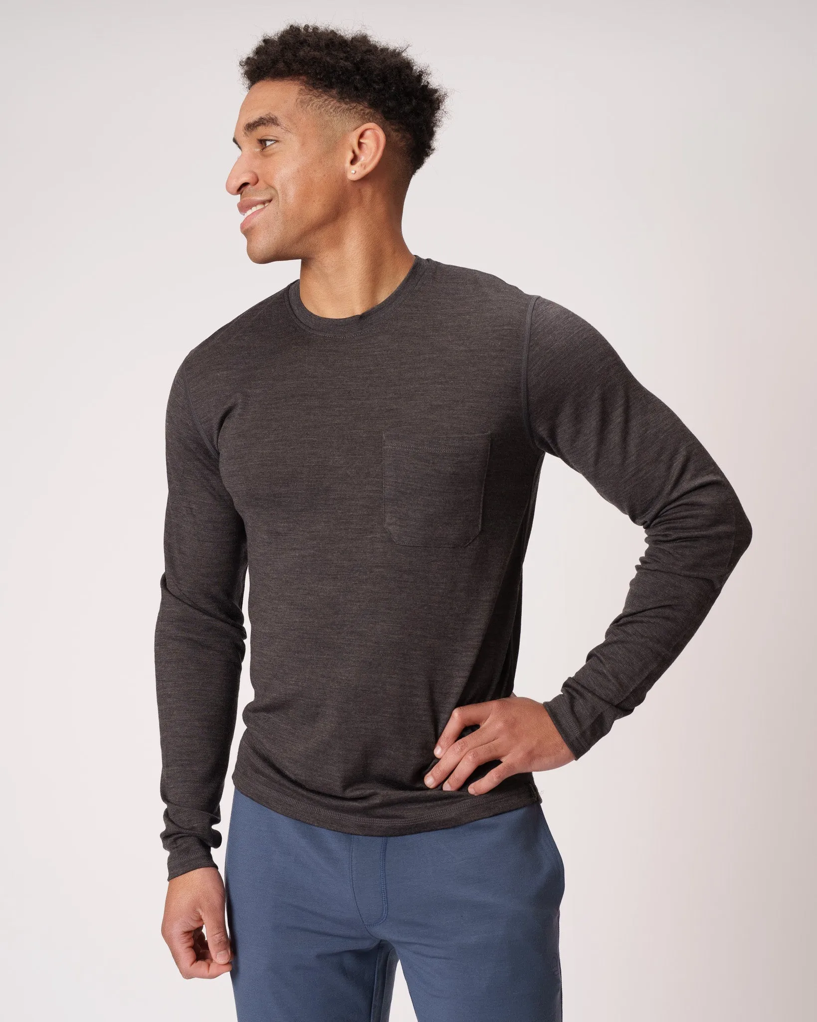 Long Sleeve Pocket Crew sold by Woolly Clothing Co product image thumbnail 5