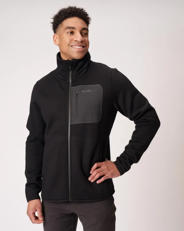 Merino Fleece Zip Crew sold by Woolly Clothing Co