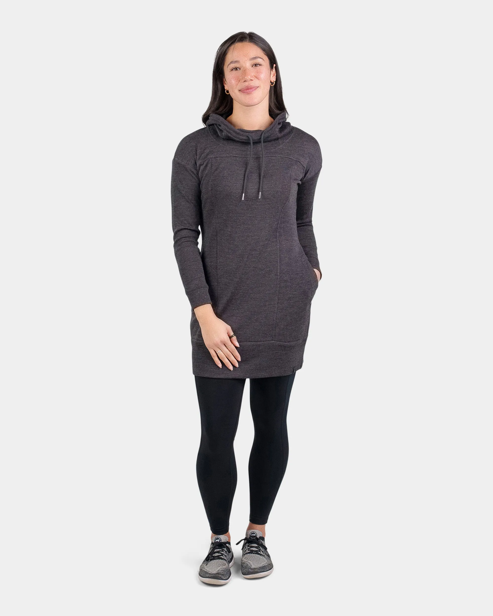 Pro-Knit Hoodie Dress sold by Woolly Clothing Co