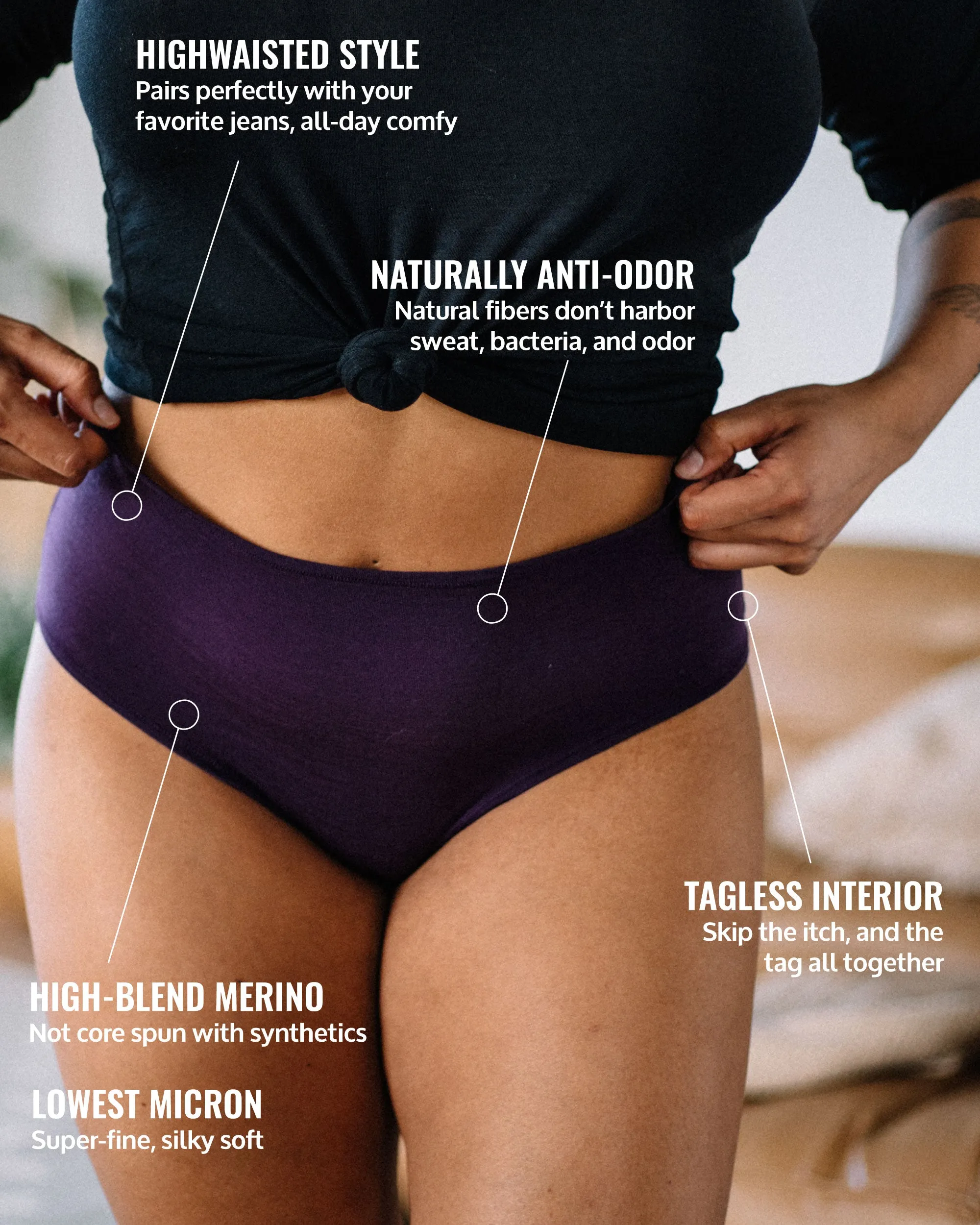 High Waisted Bikini 3 Pack sold by Woolly Clothing Co product image thumbnail 5