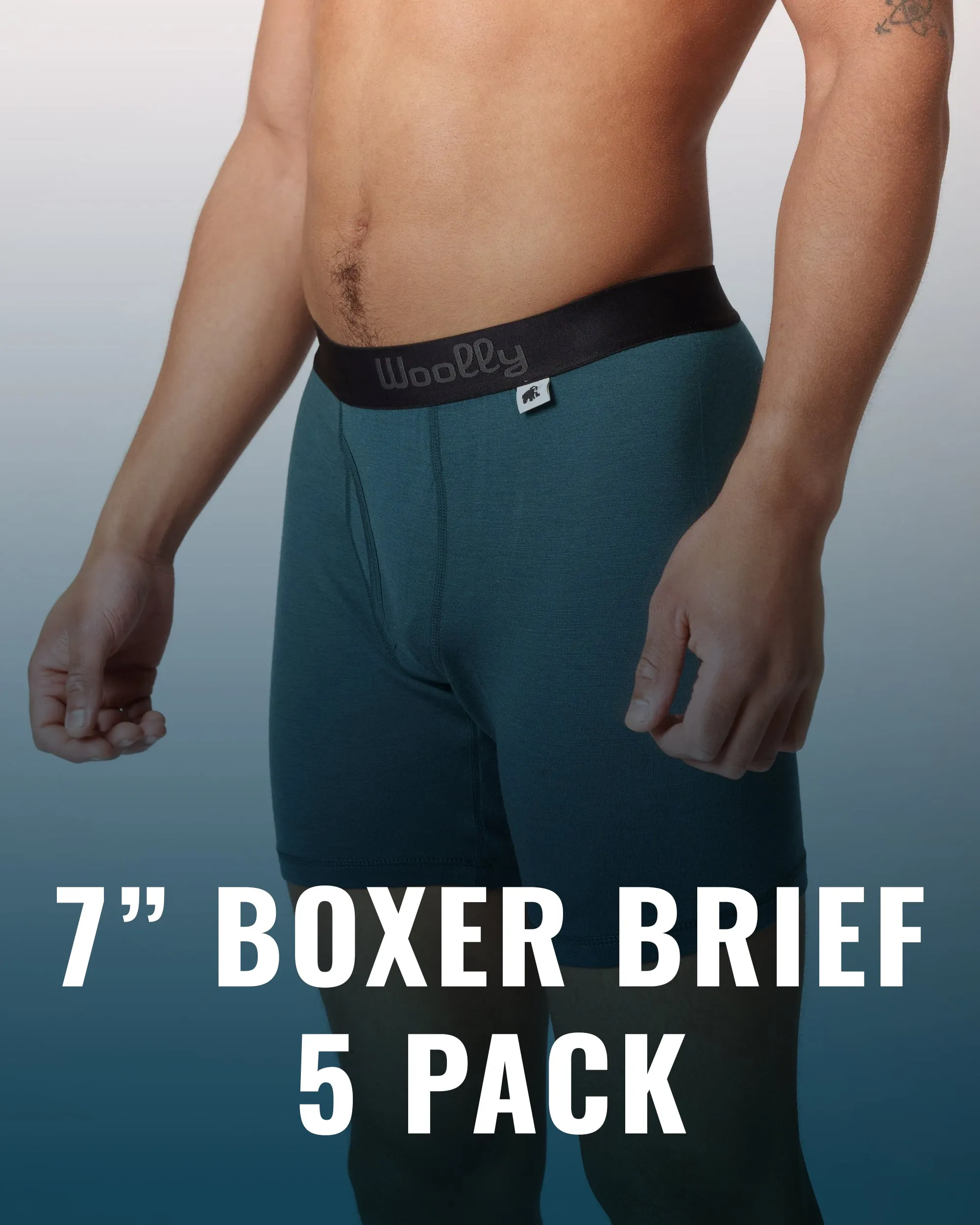 Everyday 7in Boxer Brief 5 Pack sold by Woolly Clothing Co