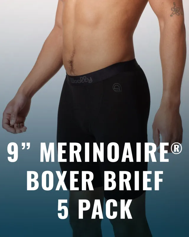 MerinoAire® 9in Boxer Brief 5 Pack sold by Woolly Clothing Co