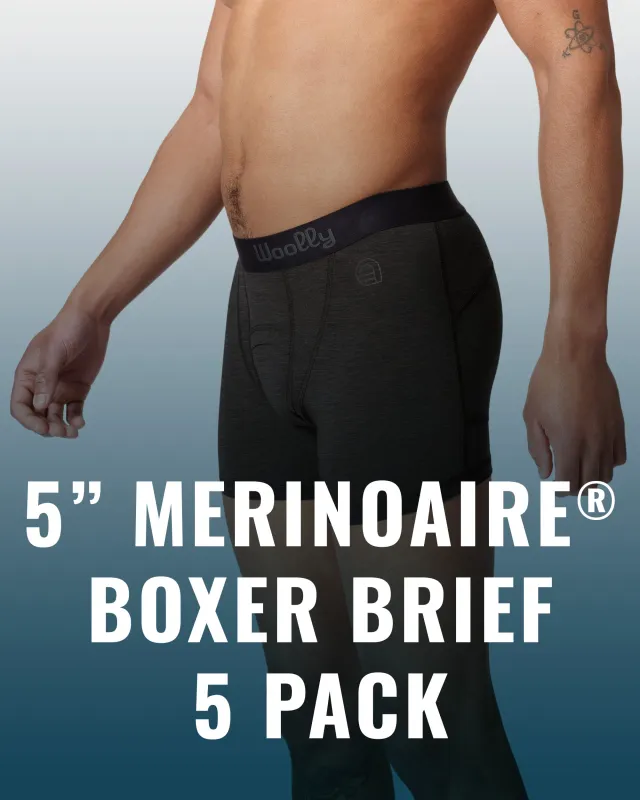 MerinoAire 5in Boxer Brief 5 Pack sold by Woolly Clothing Co