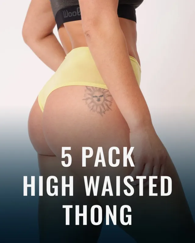 Highwaisted Thong 5 Pack sold by Woolly Clothing Co