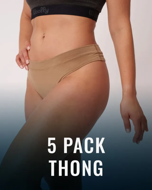 Everyday Thong 5 Pack sold by Woolly Clothing Co